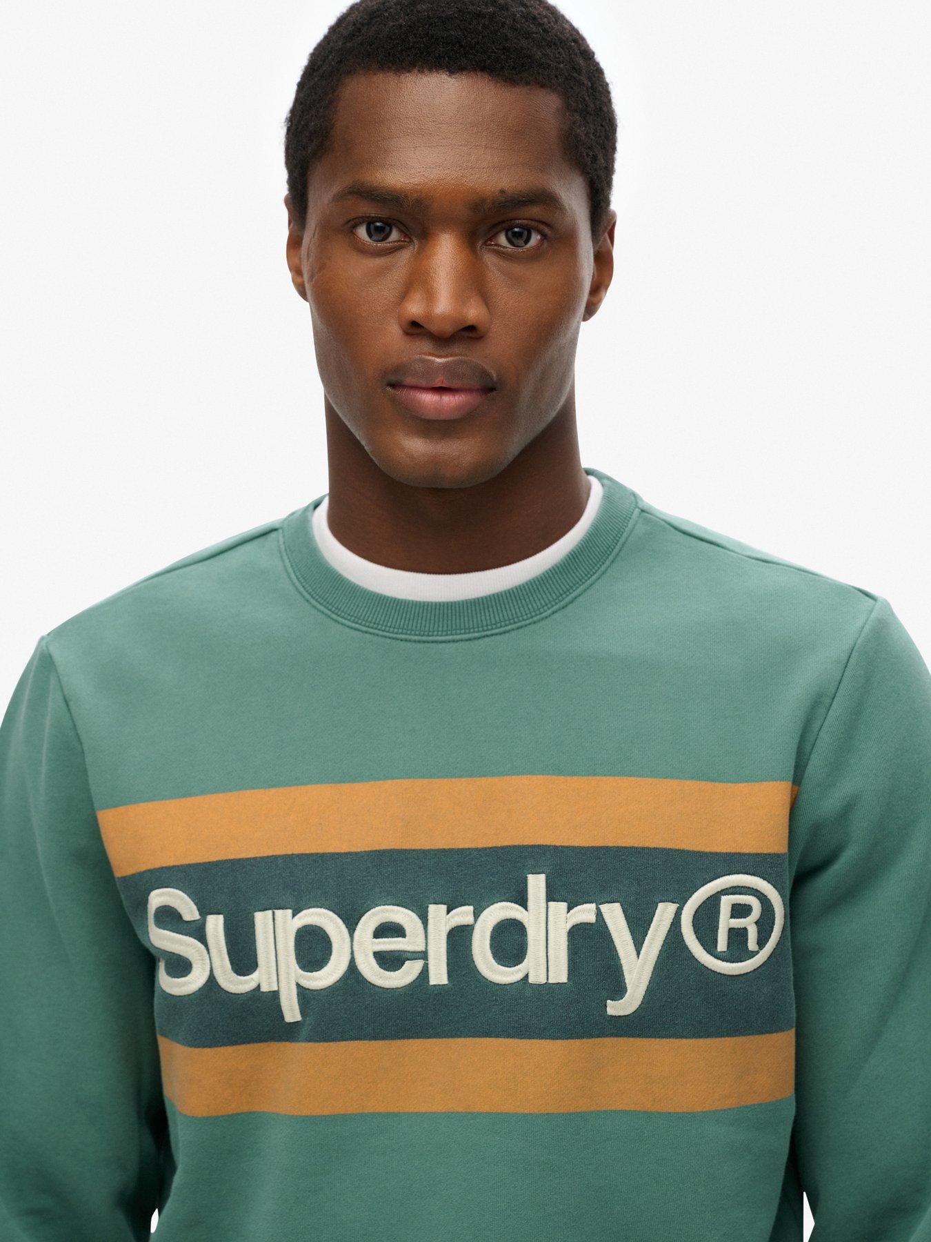 Image 4 of 4 of Superdry Core Logo Stripe Relaxed Fit Sweat - Green