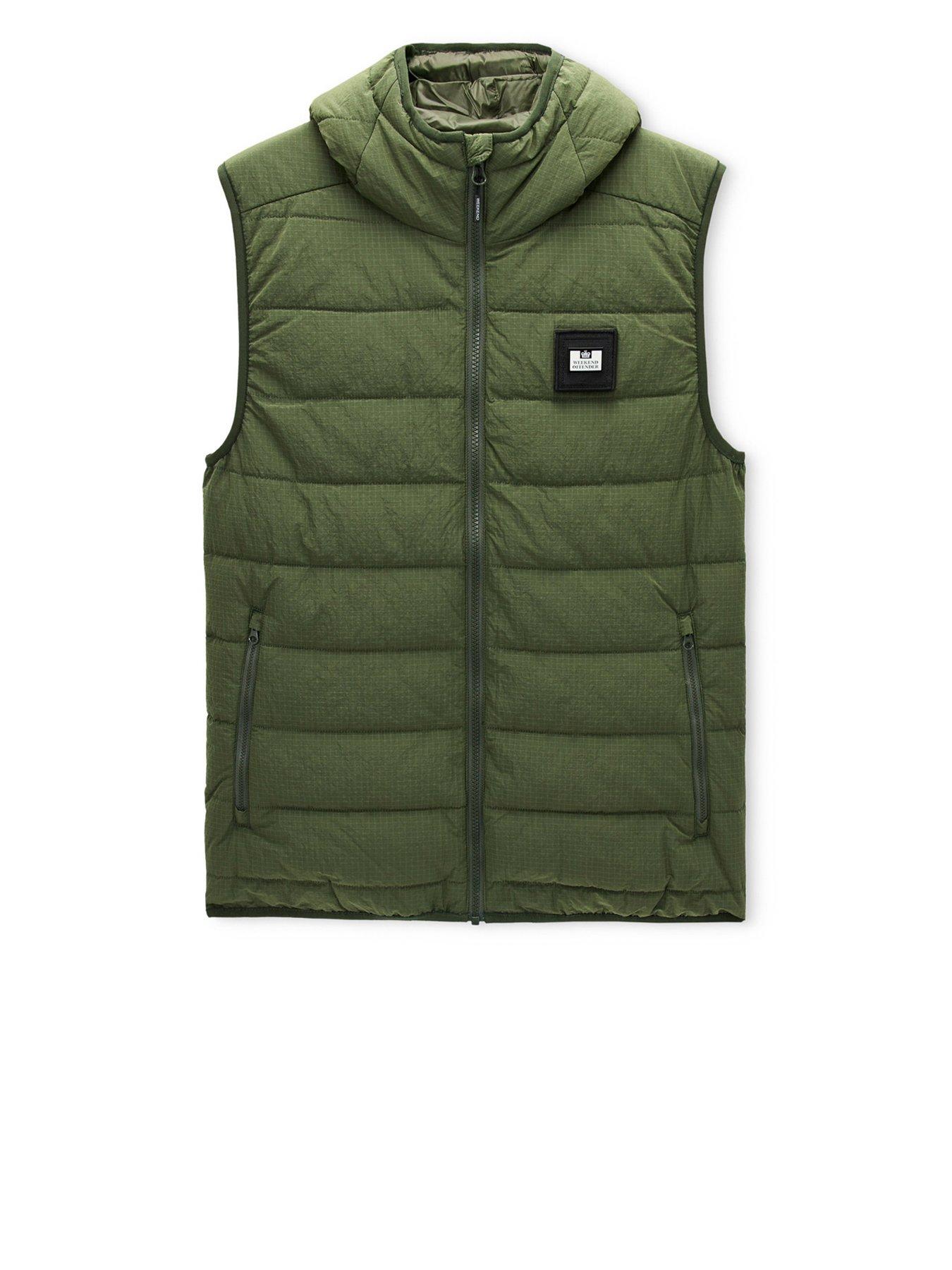 Image 4 of 5 of Weekend Offender Toronto Padded Ripstop Hooded Gilet - Green