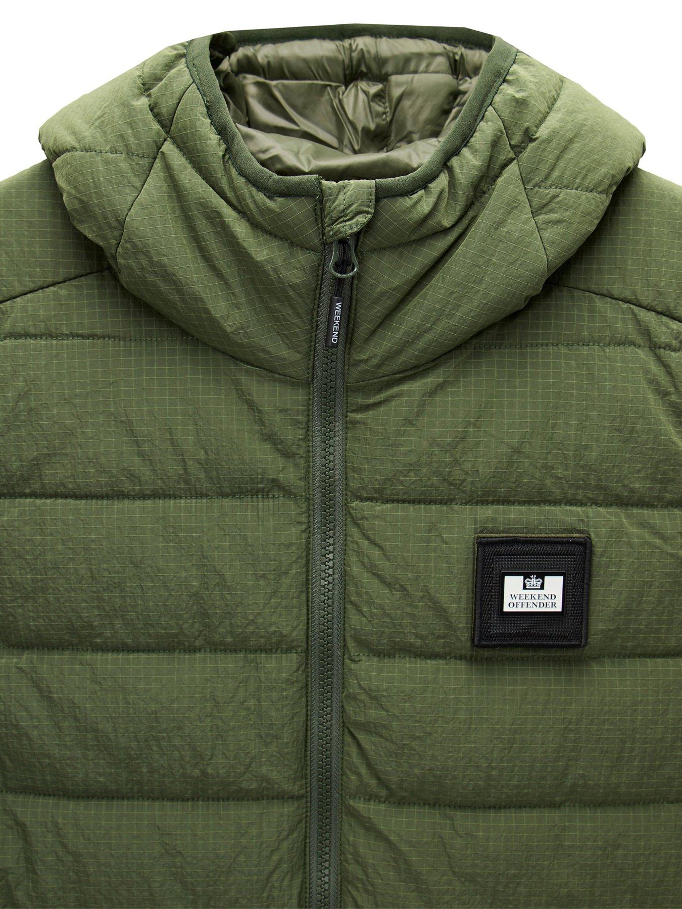 Image 5 of 5 of Weekend Offender Toronto Padded Ripstop Hooded Gilet - Green