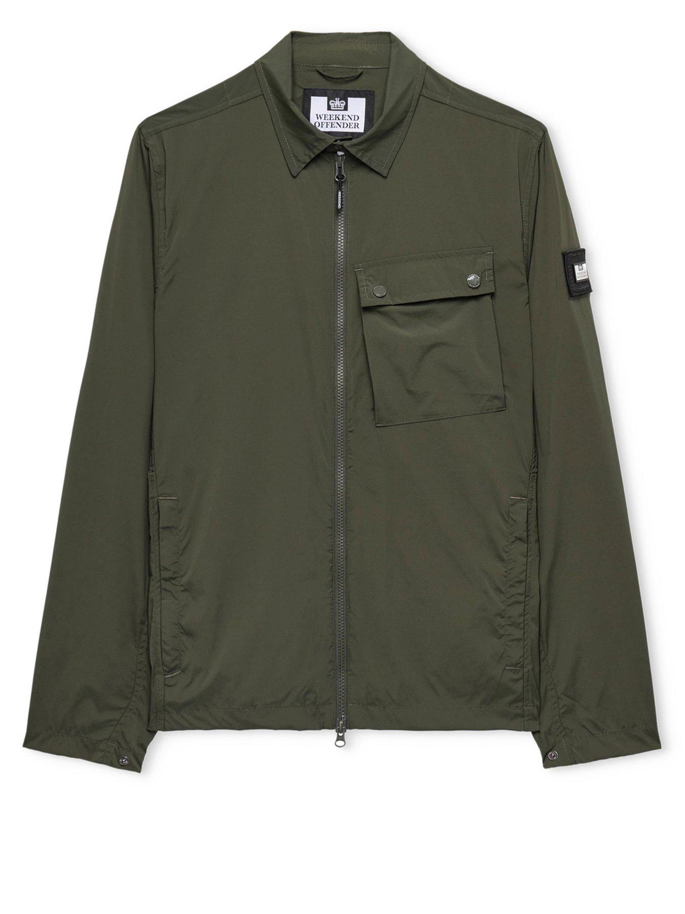Image 4 of 6 of Weekend Offender Southbank Technical Overshirt - Dark Green