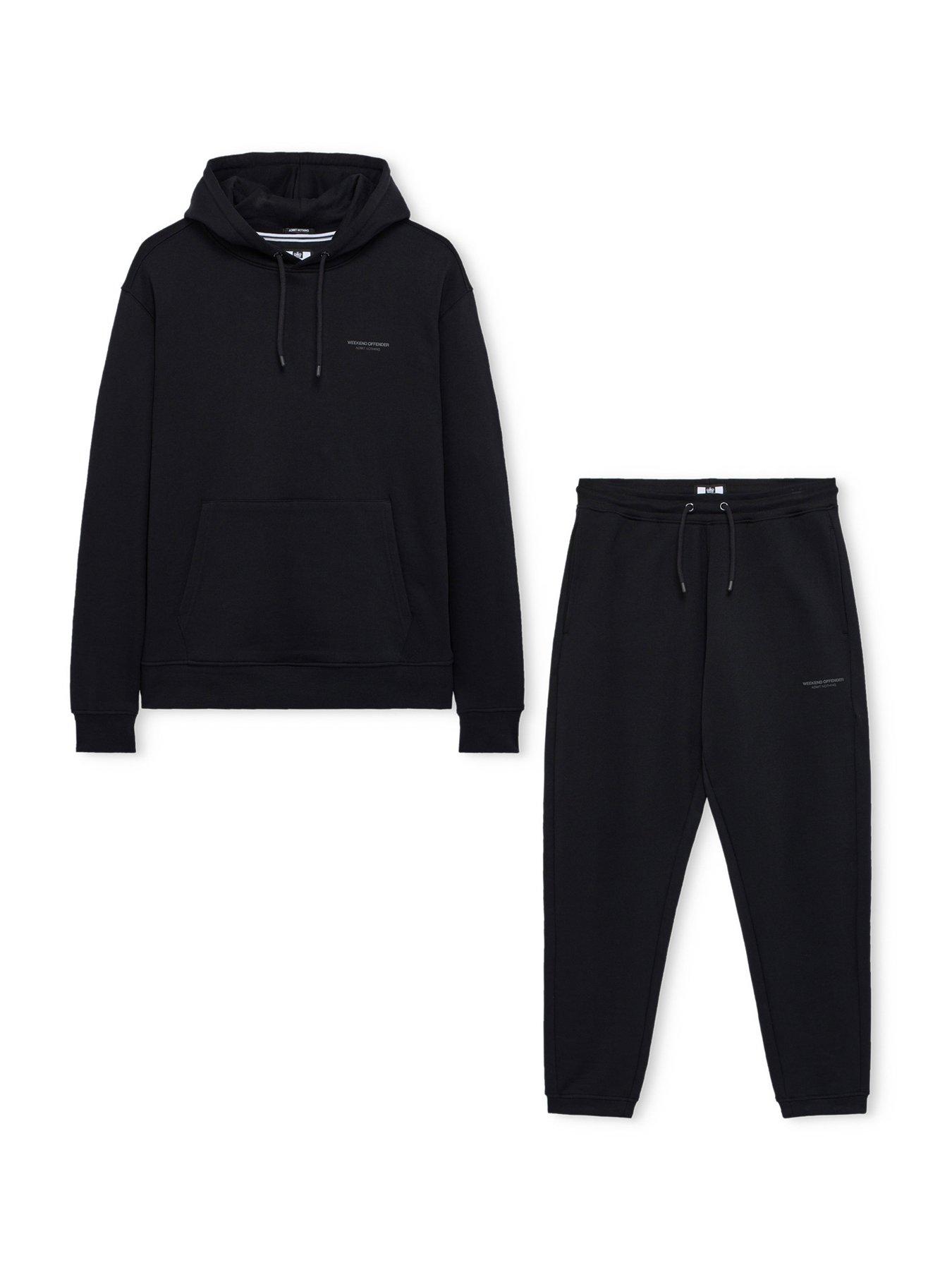 Image 3 of 4 of Weekend Offender Bronx Classic Hooded Tracksuit - Black
