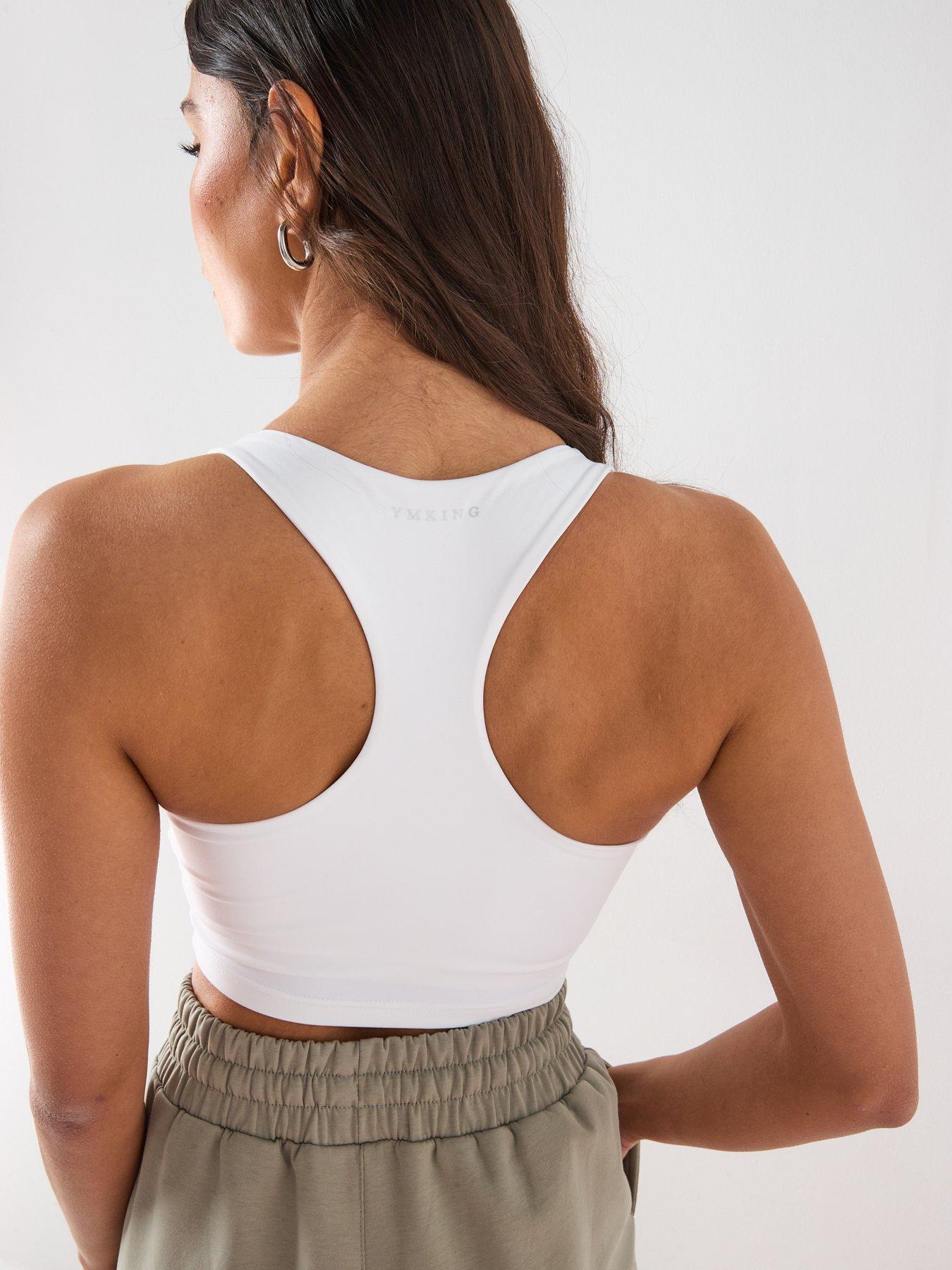  image of gym-king-womens-365-v-neck-tank-top--white