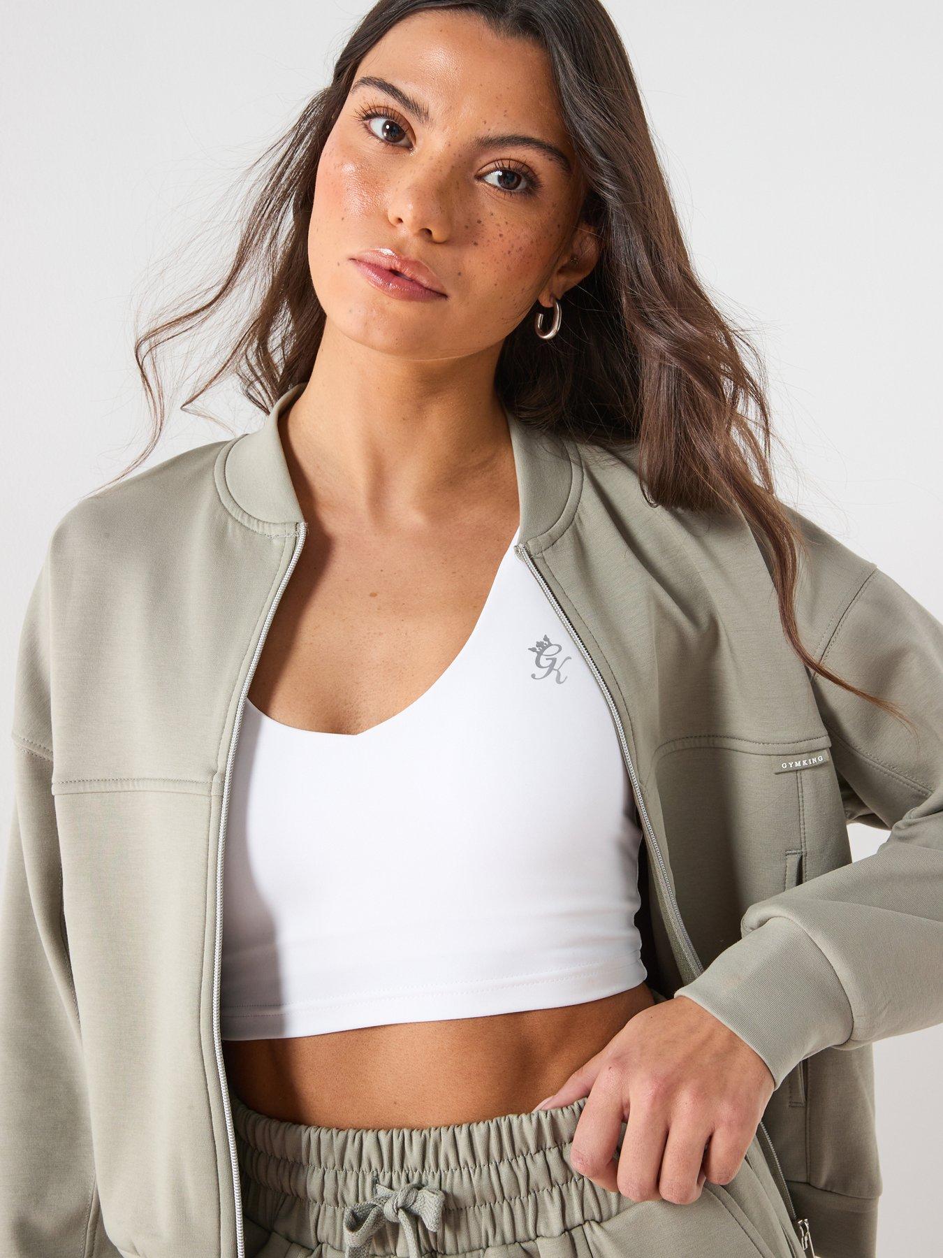  image of gym-king-womens-365-v-neck-tank-top--white