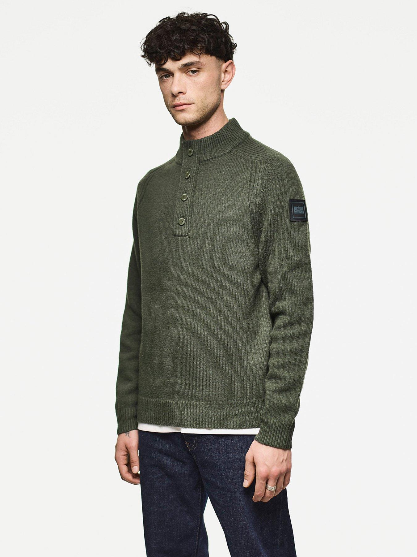 undefined Castillos Knitted Wool Funnel Neck Jumper - Dark Green