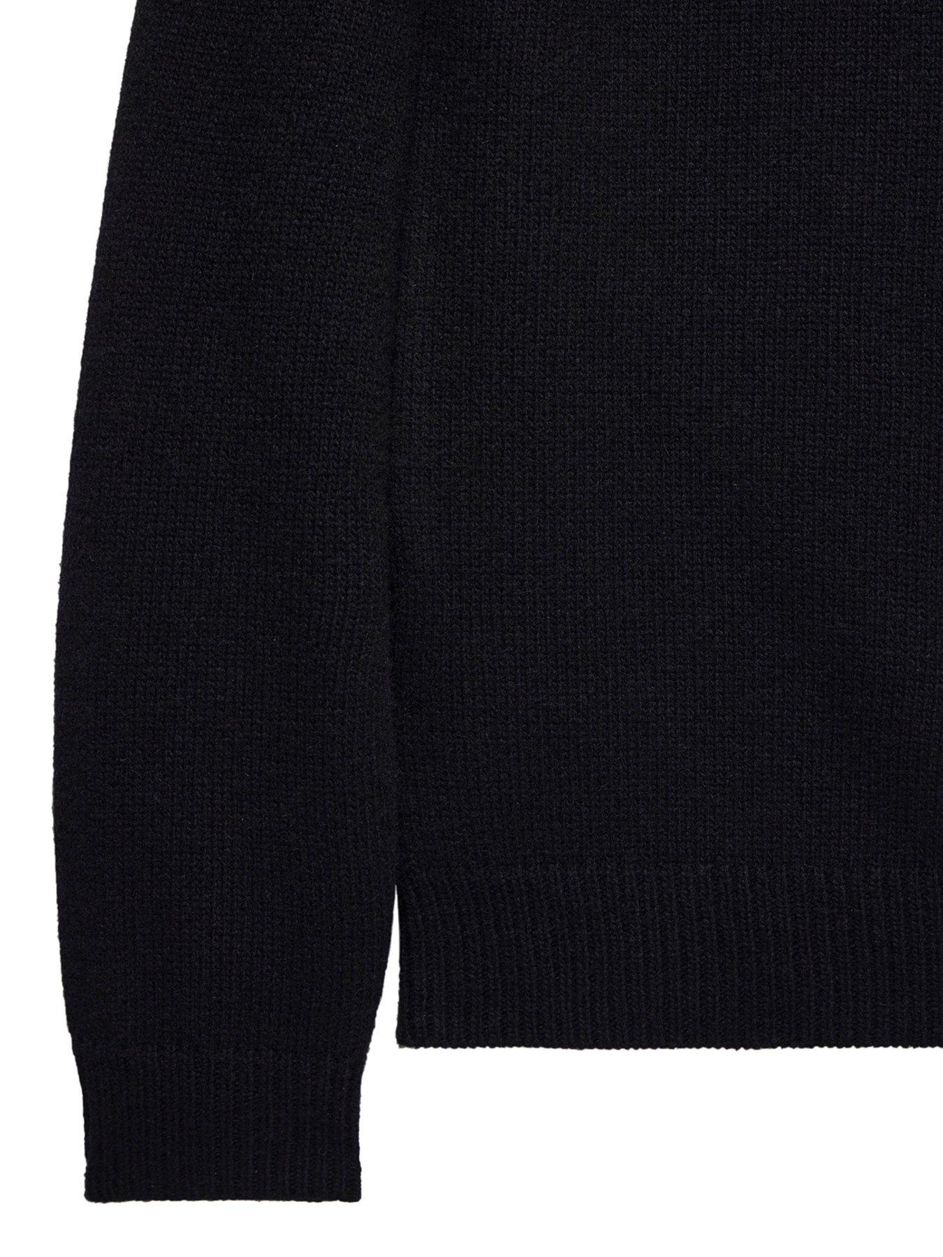 Image 5 of 5 of Weekend Offender Zagreb Crew Knitted Wool Jumper - Black