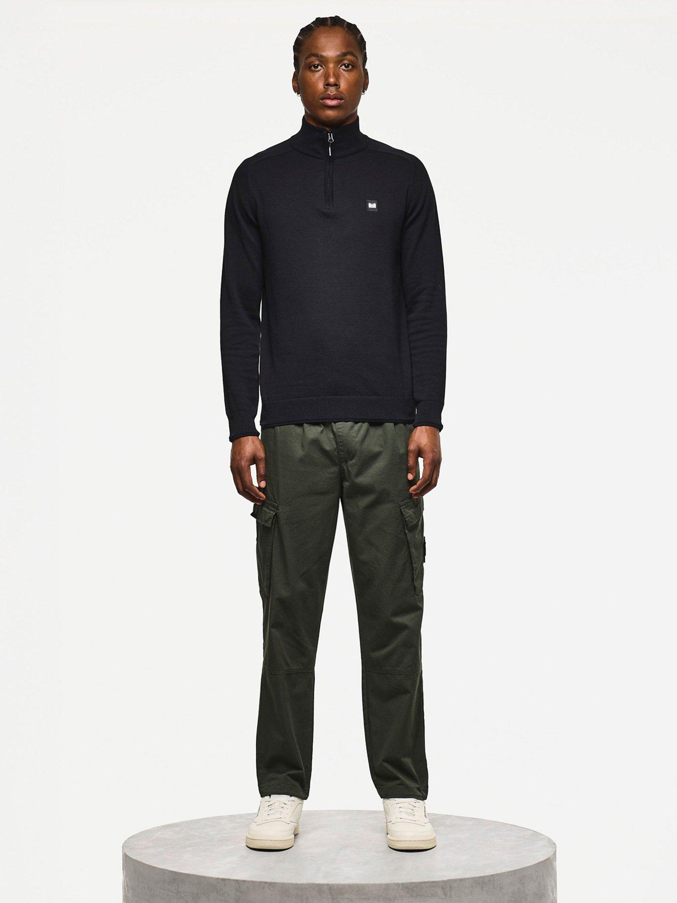 Image 2 of 6 of Weekend Offender Pierre Quarter Zip Knitted Jumper - Black
