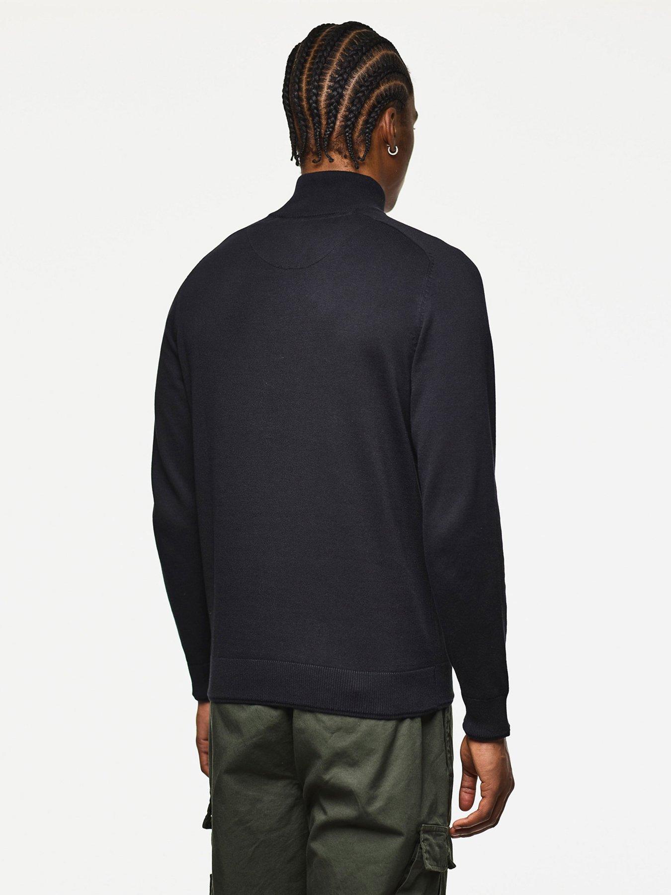 Image 3 of 6 of Weekend Offender Pierre Quarter Zip Knitted Jumper - Black