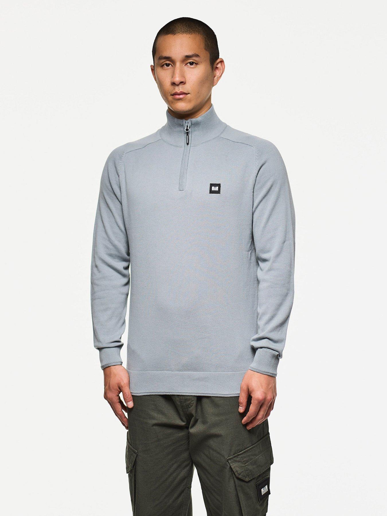 weekend-offender-pierre-quarter-zip-knitted-jumper-grey