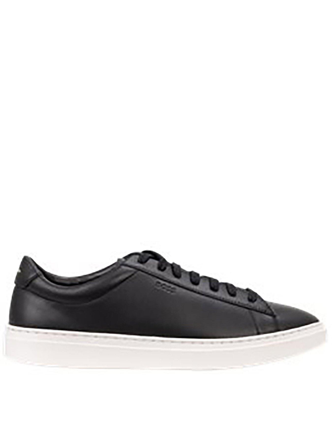 Image 1 of 7 of BOSS Kieran Tenn Leather Trainers - Black