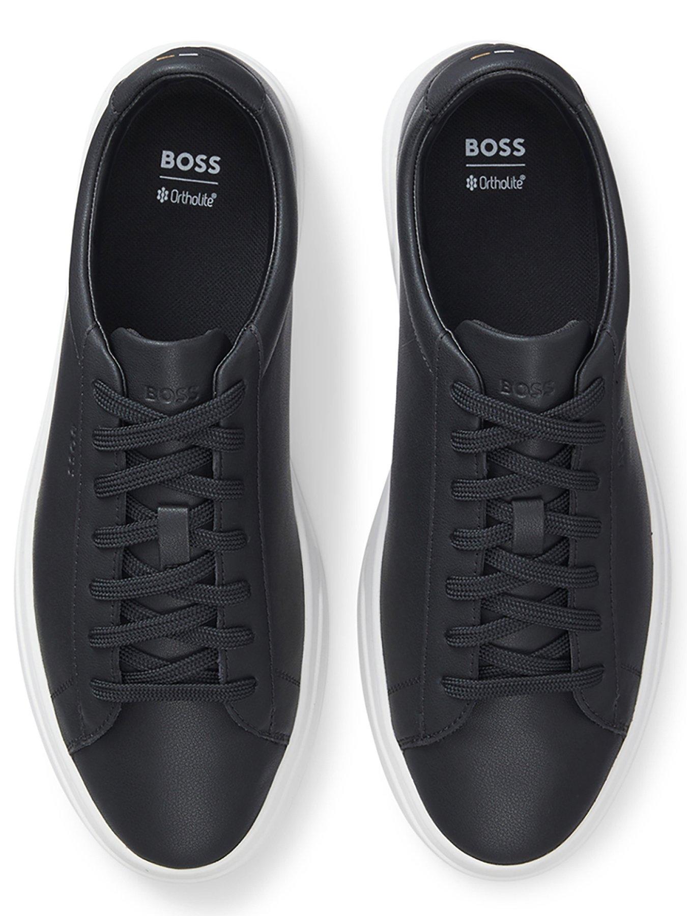 Image 4 of 7 of BOSS Kieran Tenn Leather Trainers - Black