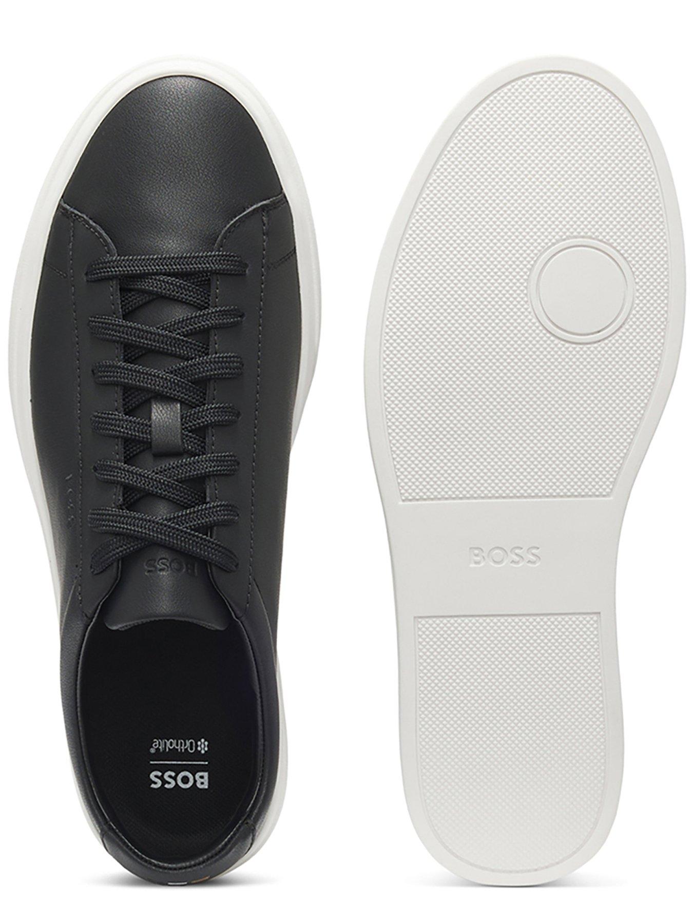 Image 5 of 7 of BOSS Kieran Tenn Leather Trainers - Black