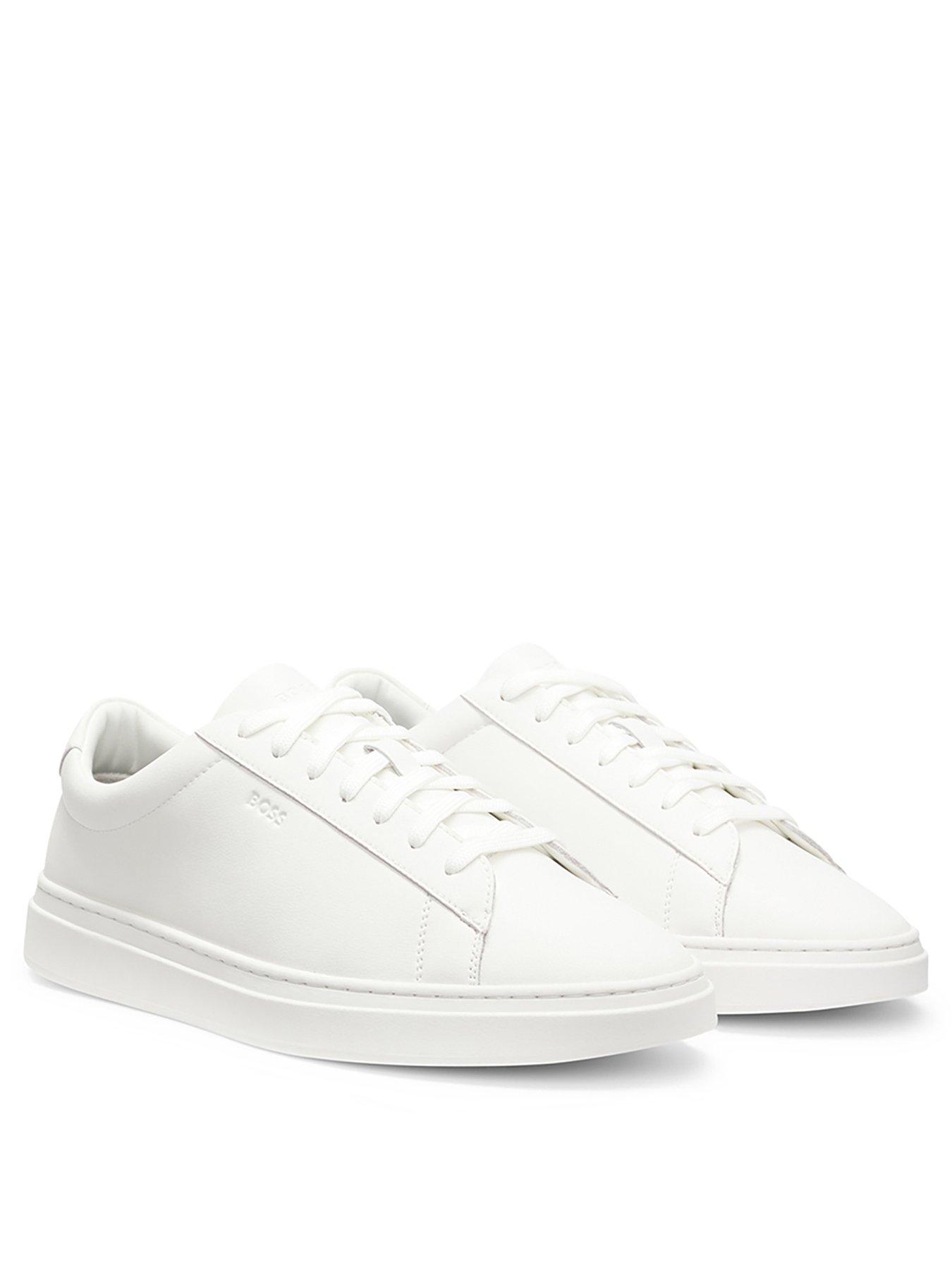 Image 2 of 7 of BOSS Kieran Tenn Leather Trainers - White