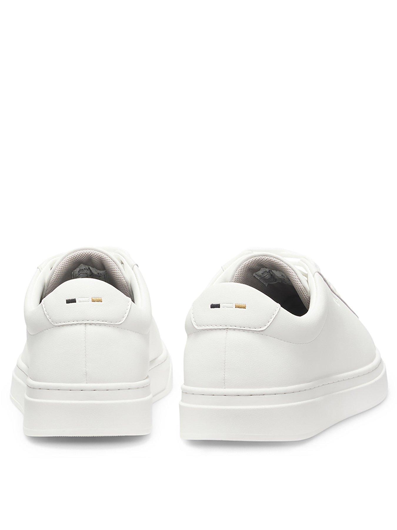 Image 3 of 7 of BOSS Kieran Tenn Leather Trainers - White