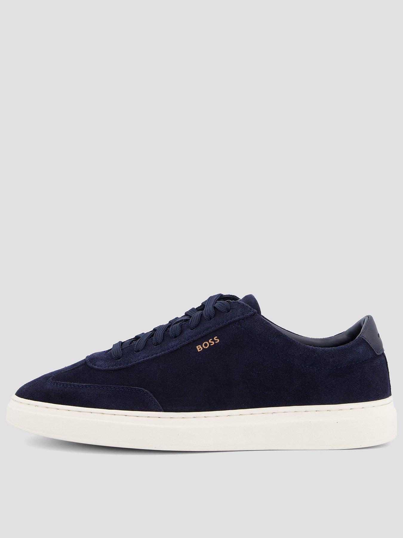 BOSS Kieran Tenn Suede Trainers - Navy