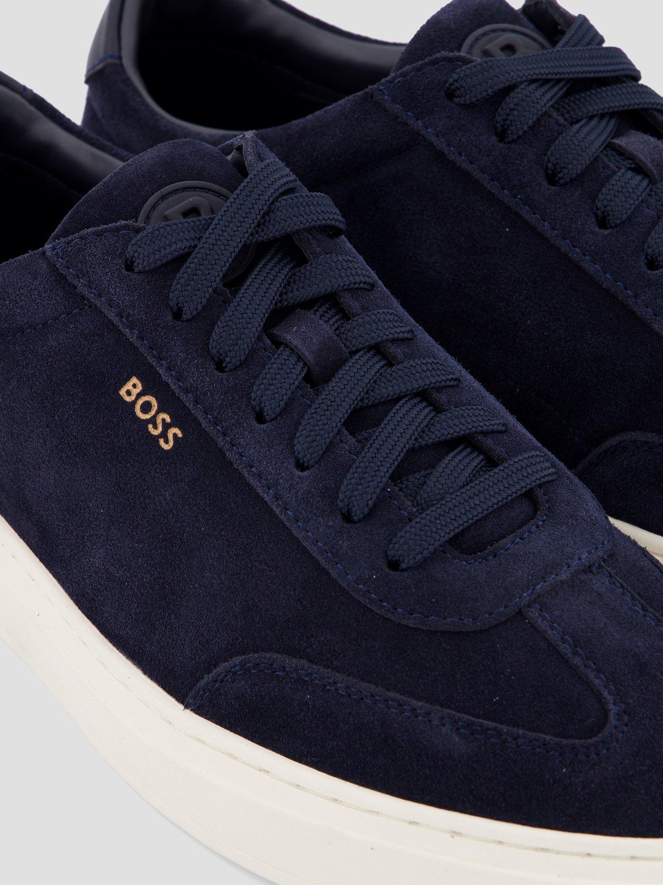  image of boss-kieran-tenn-suede-trainers-navy