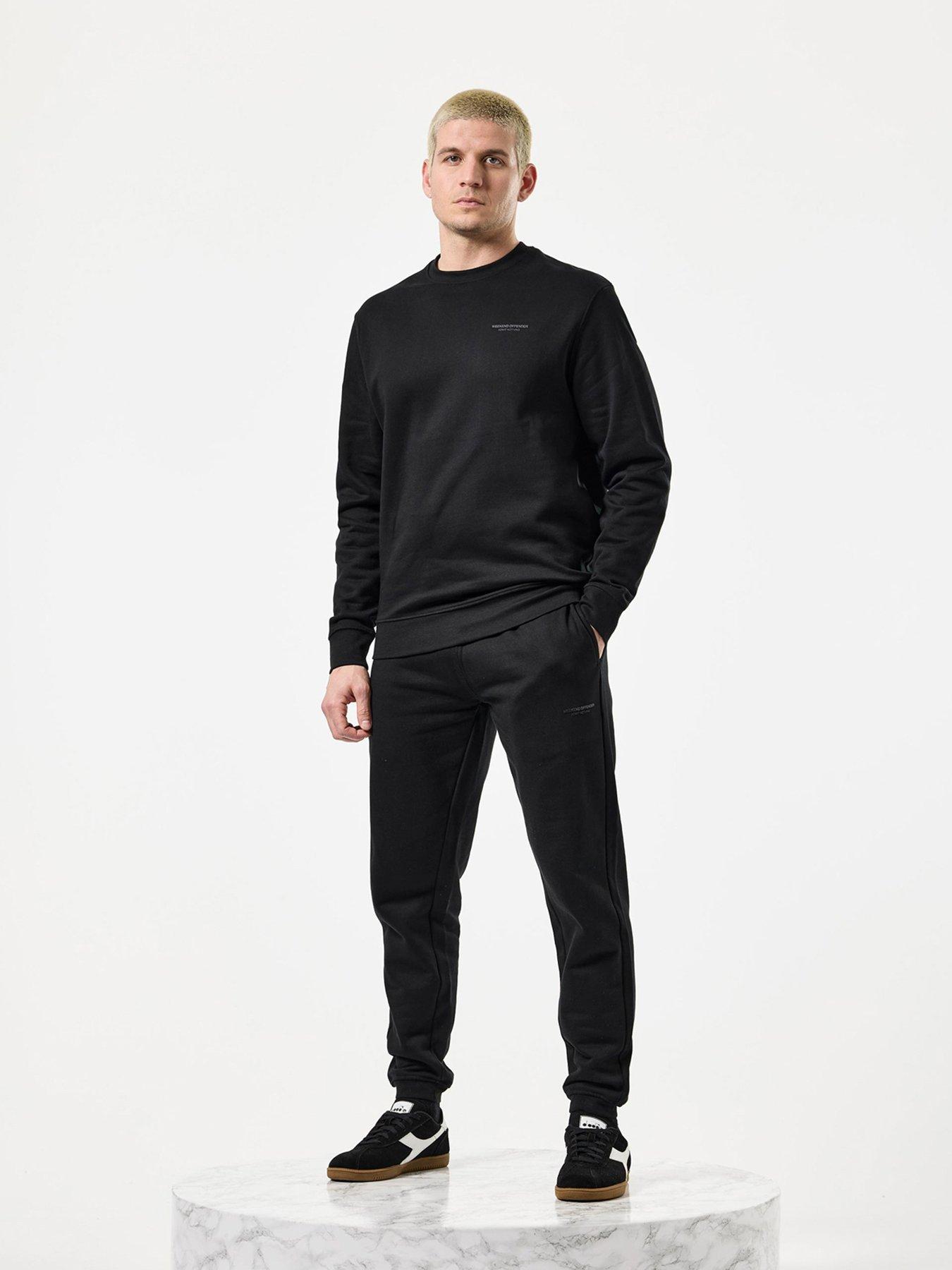 Image 1 of 4 of Weekend Offender Harlem Classic Crew Tracksuit - Black