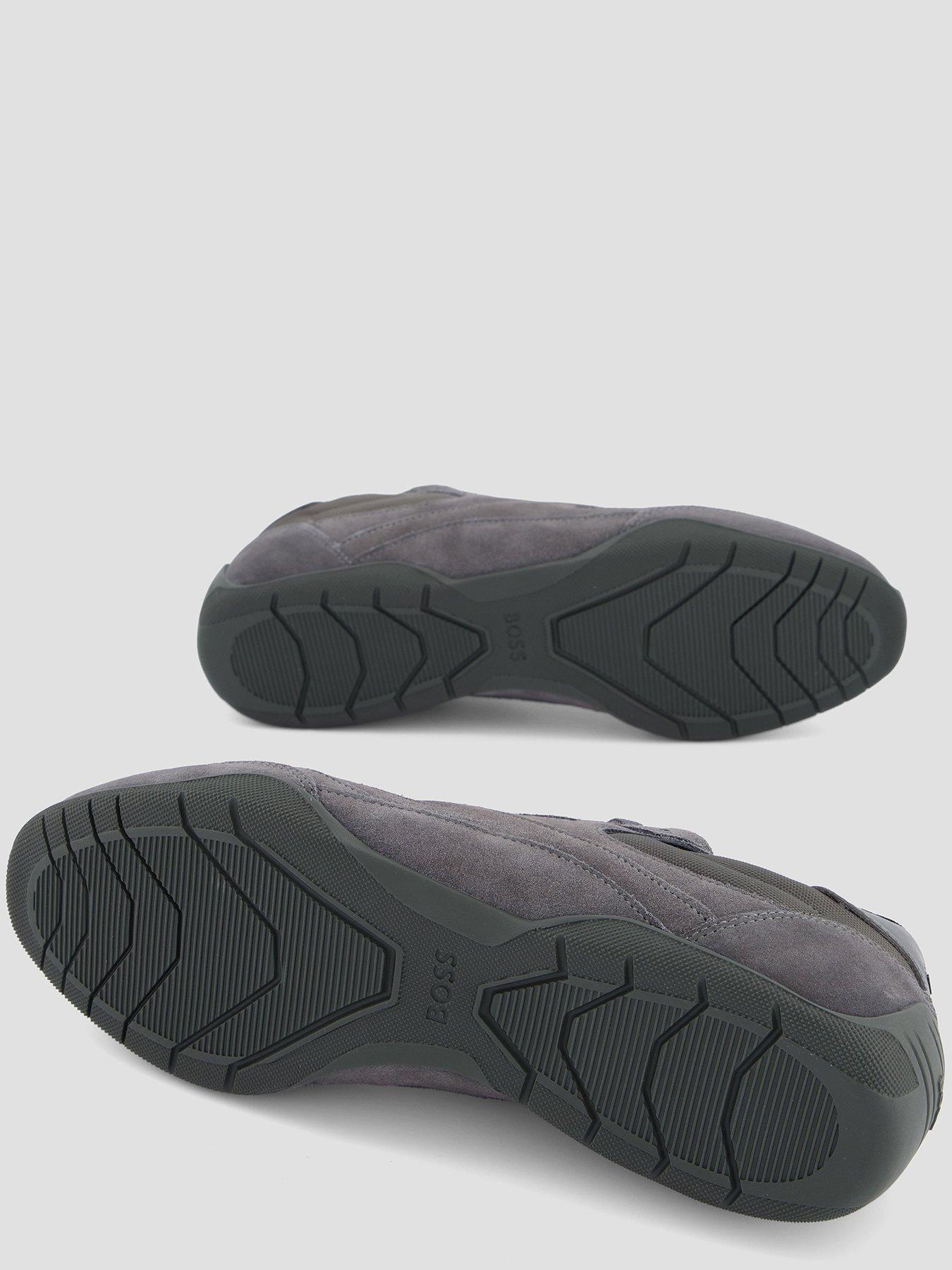  image of boss-jaylen-low-profile-suede-trainers-grey
