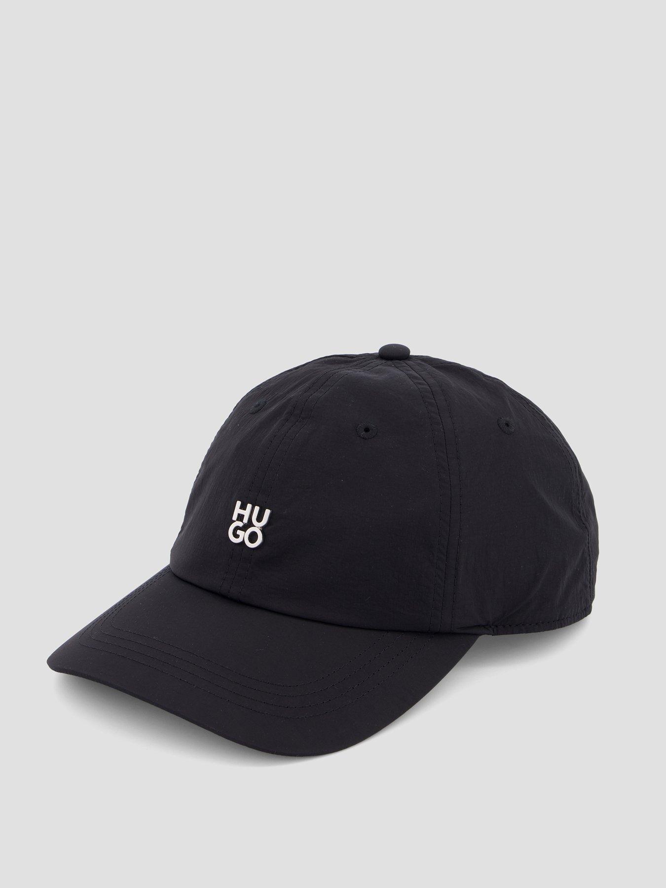 back image of hugo-nickel-stacked-logo-baseball-cap-black