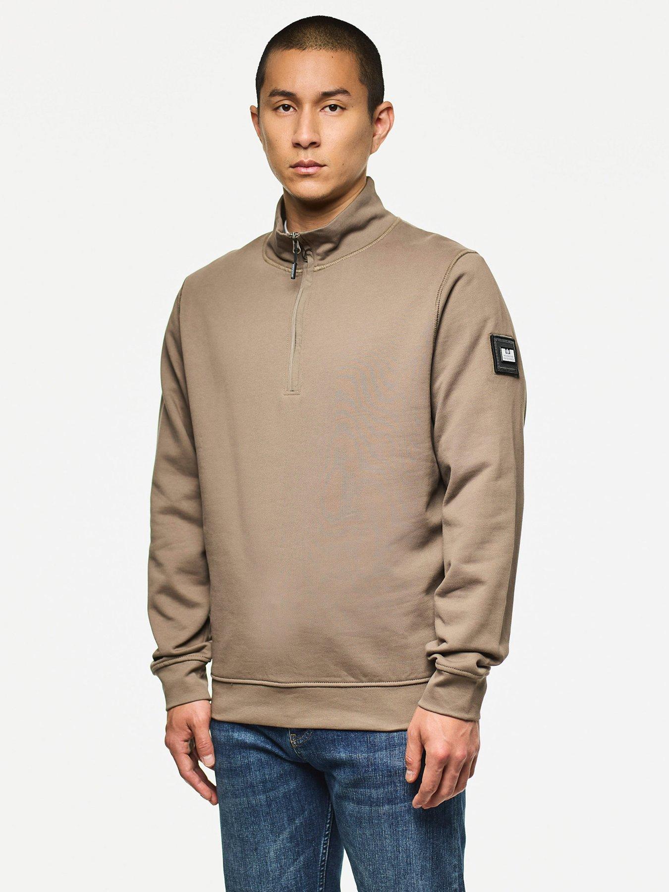  image of weekend-offender-kraviz-quarter-zip-sweatshirt-brown