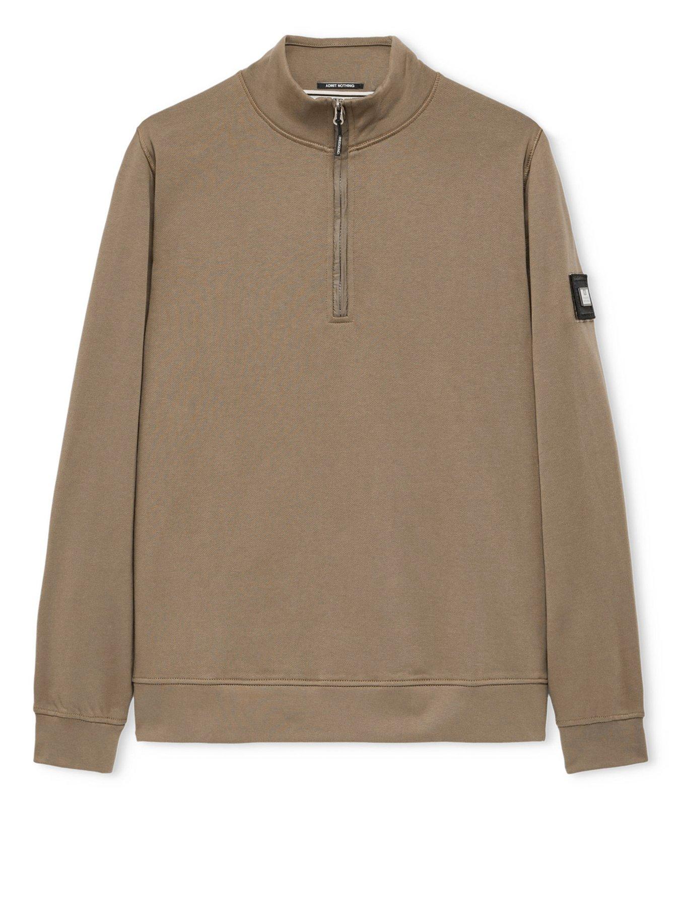 image of weekend-offender-kraviz-quarter-zip-sweatshirt-brown