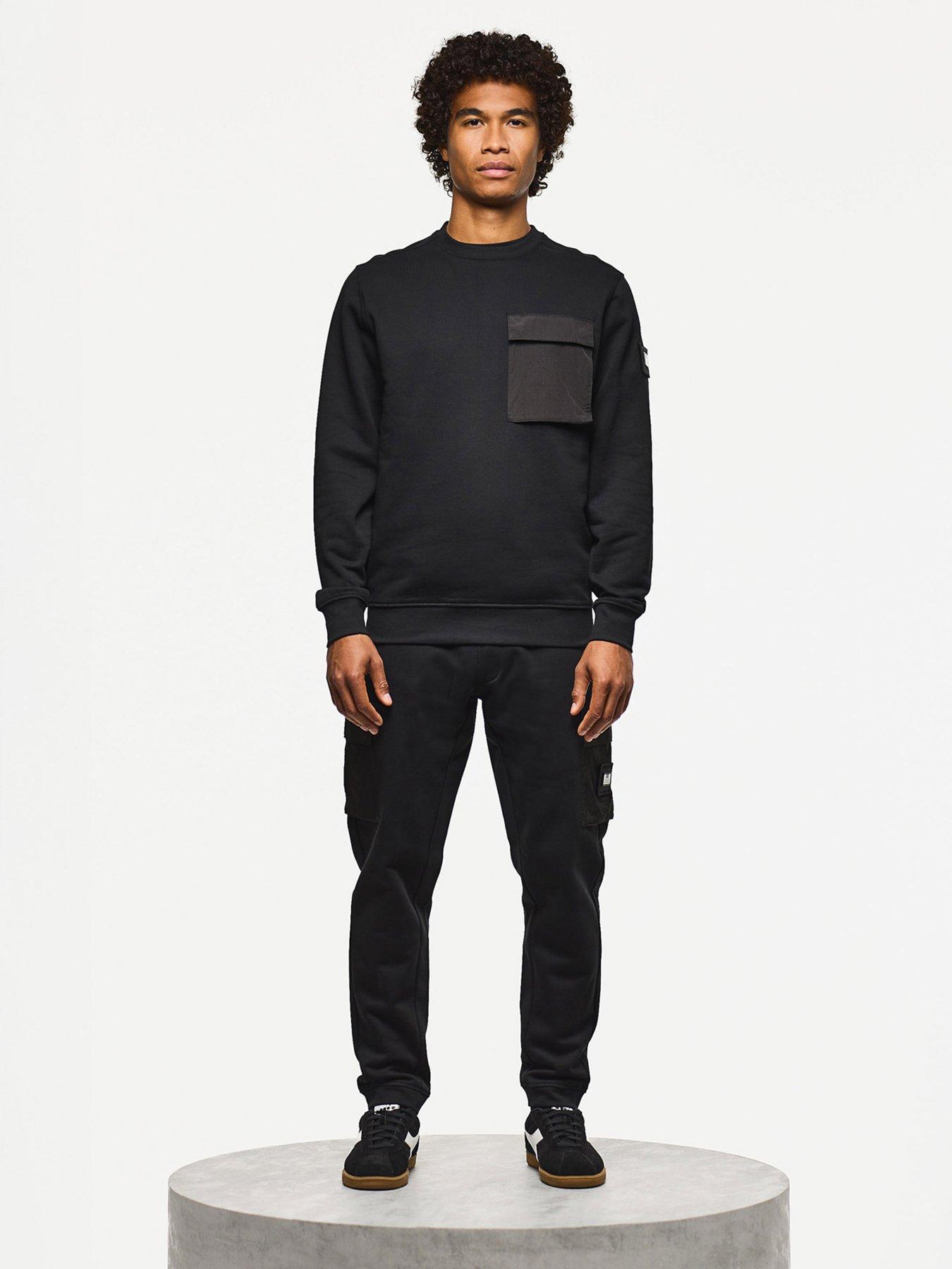 Image 2 of 6 of Weekend Offender Neve Pocket Crew Sweatshirt - Black