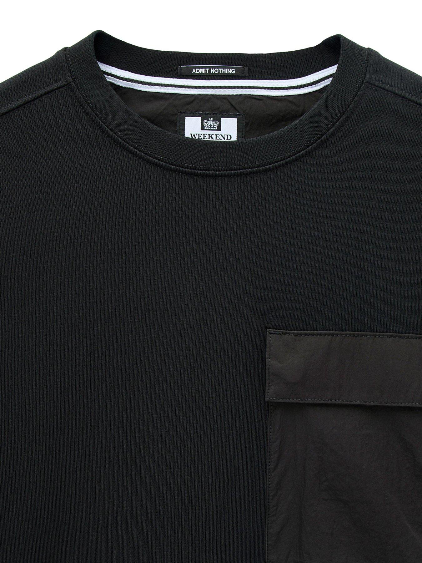 Image 5 of 6 of Weekend Offender Neve Pocket Crew Sweatshirt - Black