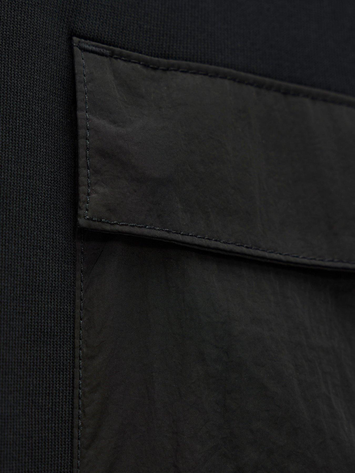 Image 6 of 6 of Weekend Offender Neve Pocket Crew Sweatshirt - Black