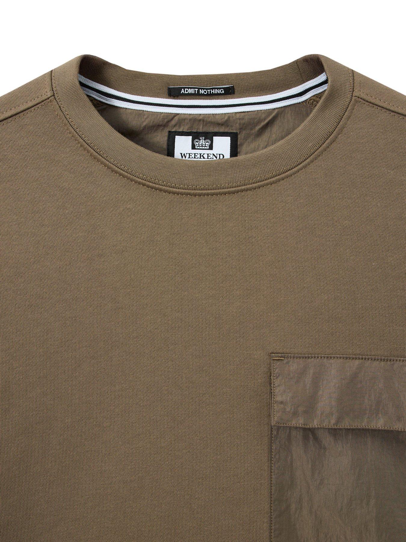 Image 5 of 6 of Weekend Offender Neve Pocket Crew Sweatshirt - Brown