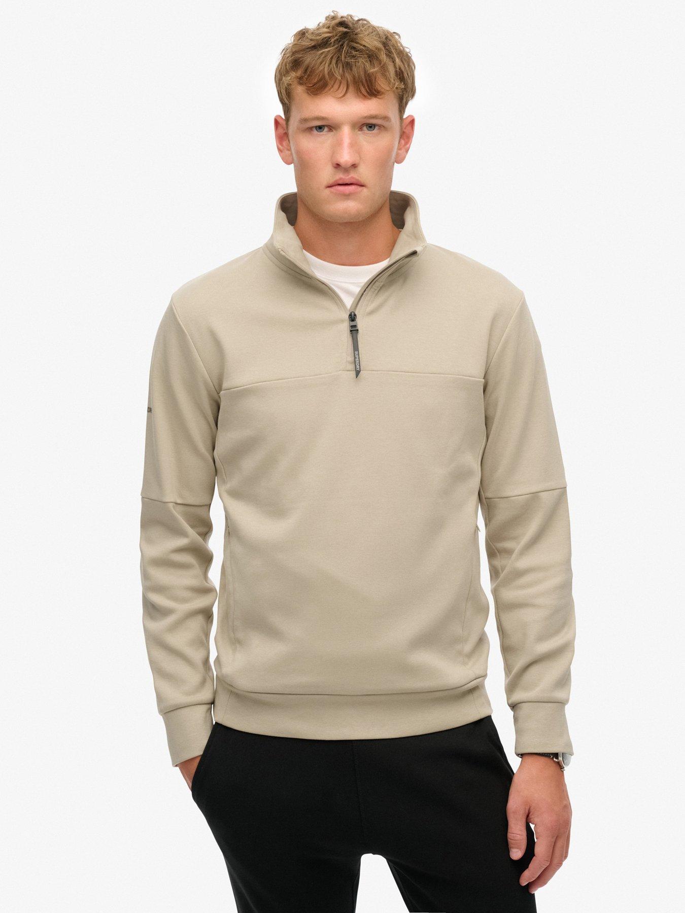 Superdry Tech Half Zip Sweat - Beige