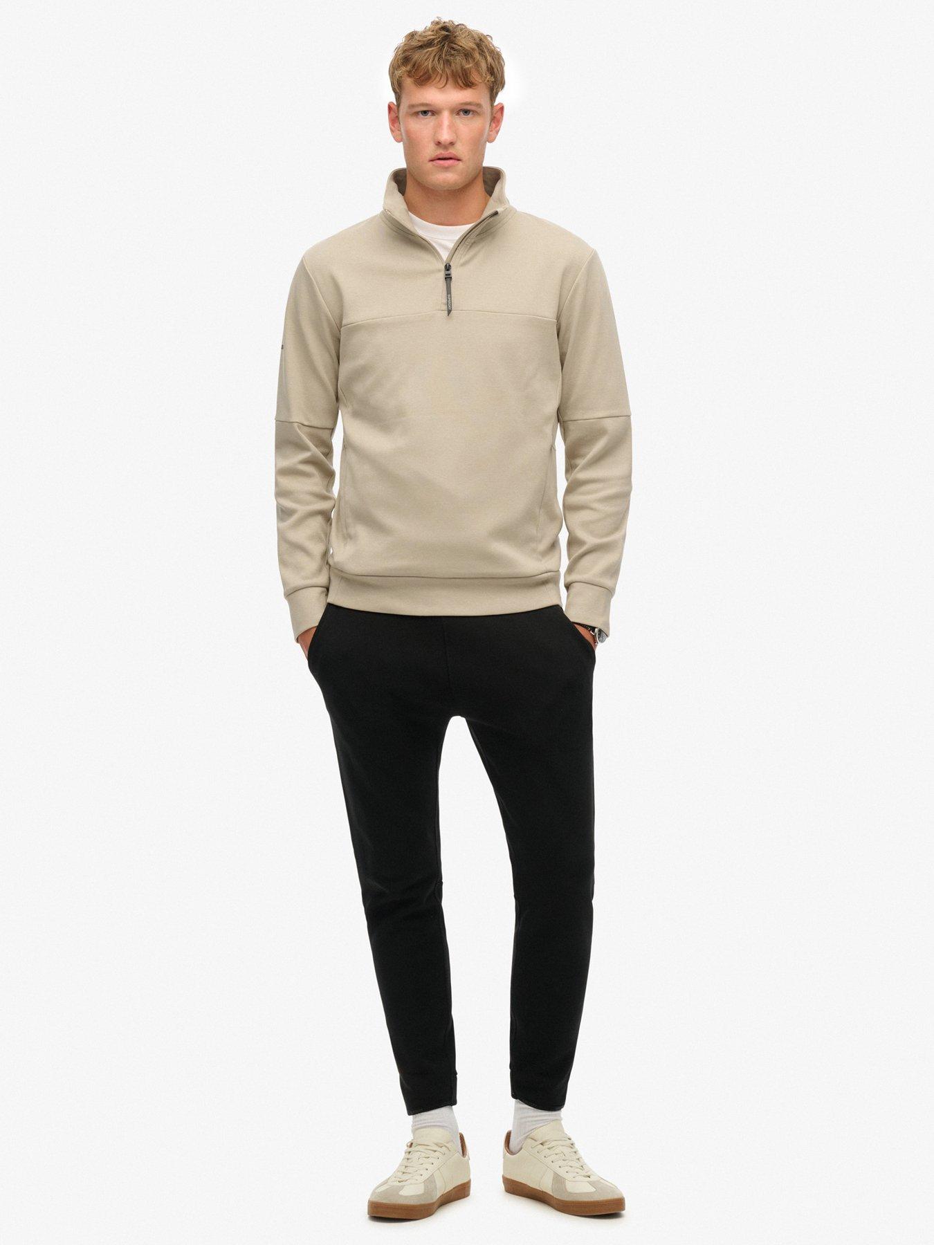 Image 3 of 5 of Superdry Tech Half Zip Sweat - Beige