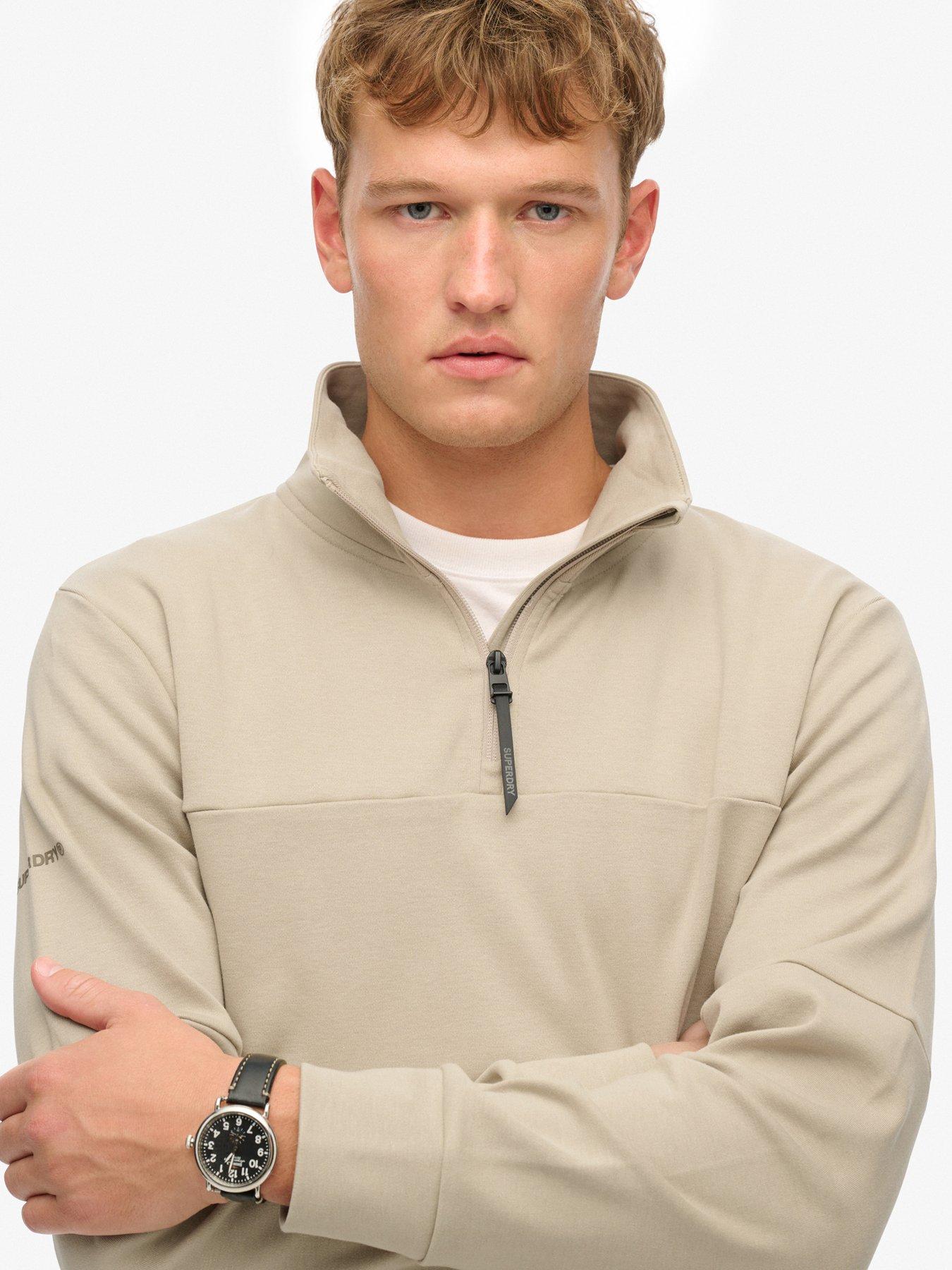 Image 4 of 5 of Superdry Tech Half Zip Sweat - Beige
