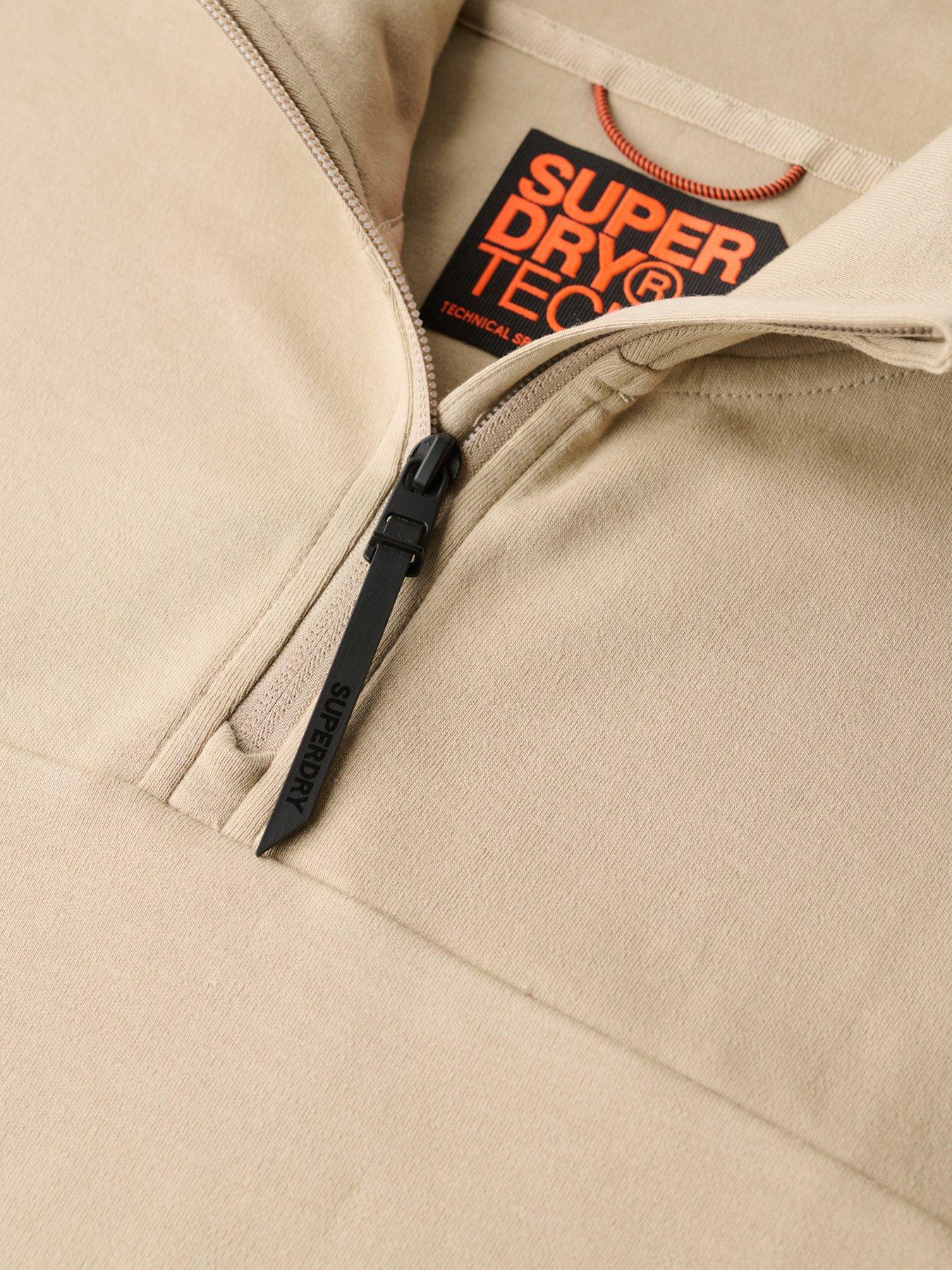 Image 5 of 5 of Superdry Tech Half Zip Sweat - Beige