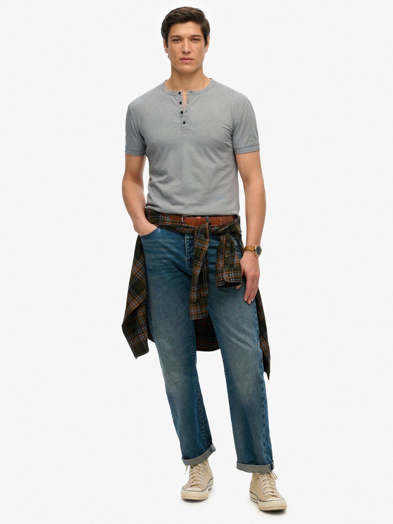 Image 3 of 5 of Superdry Grandad Jersey T-shirt - Grey