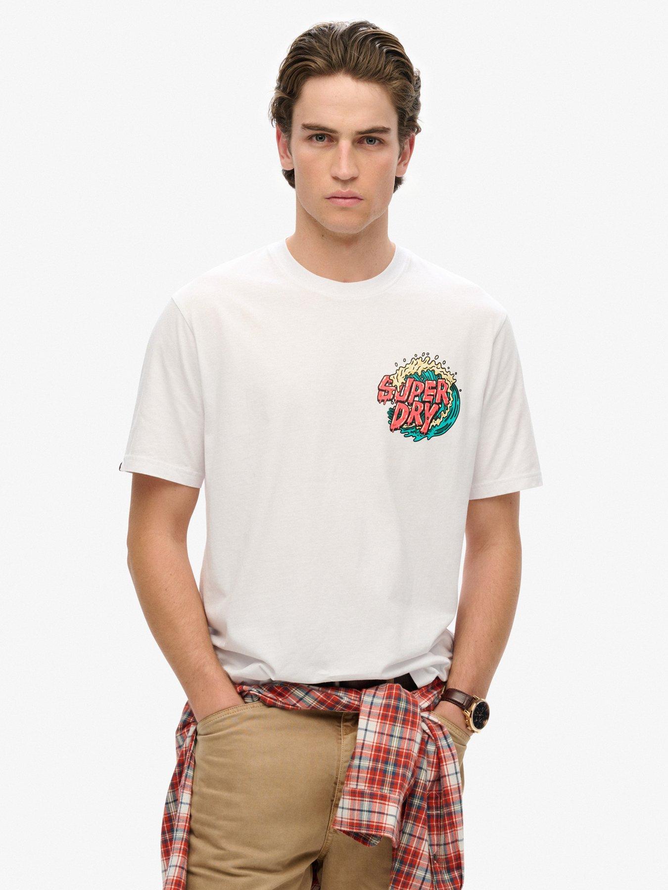 Image 1 of 4 of Superdry Outdoor Narrative Back Graphic T-shirt - White