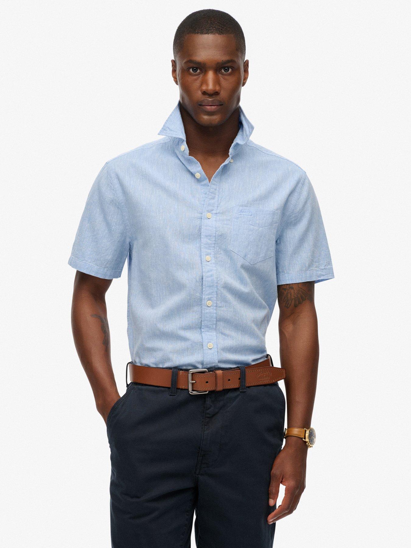 undefined City Essential Linen Blend Short Sleeve Shirt