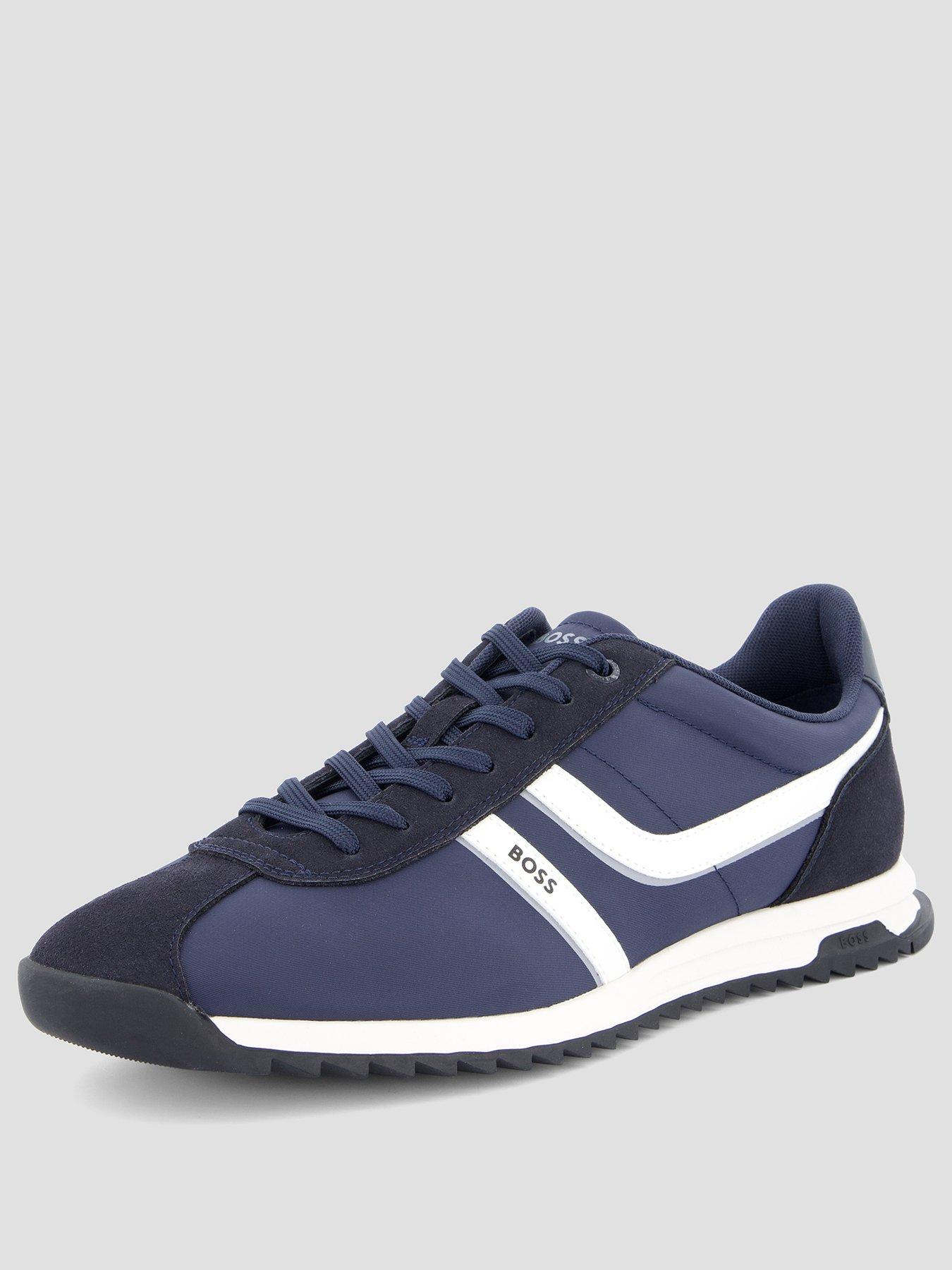 Image 2 of 7 of BOSS Orange Zayn Nylon Mix Low Profile Trainers - Navy