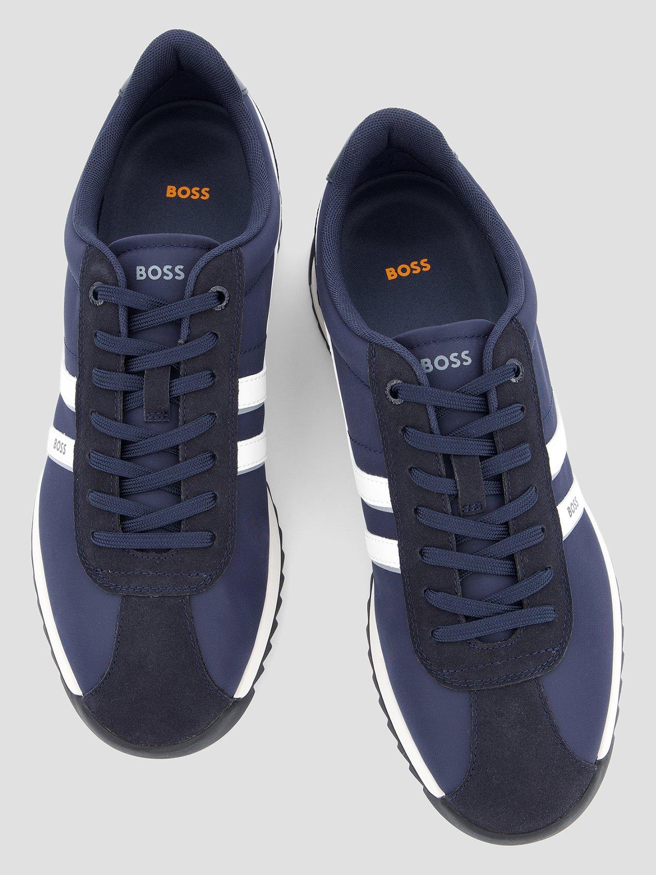 Image 3 of 7 of BOSS Orange Zayn Nylon Mix Low Profile Trainers - Navy