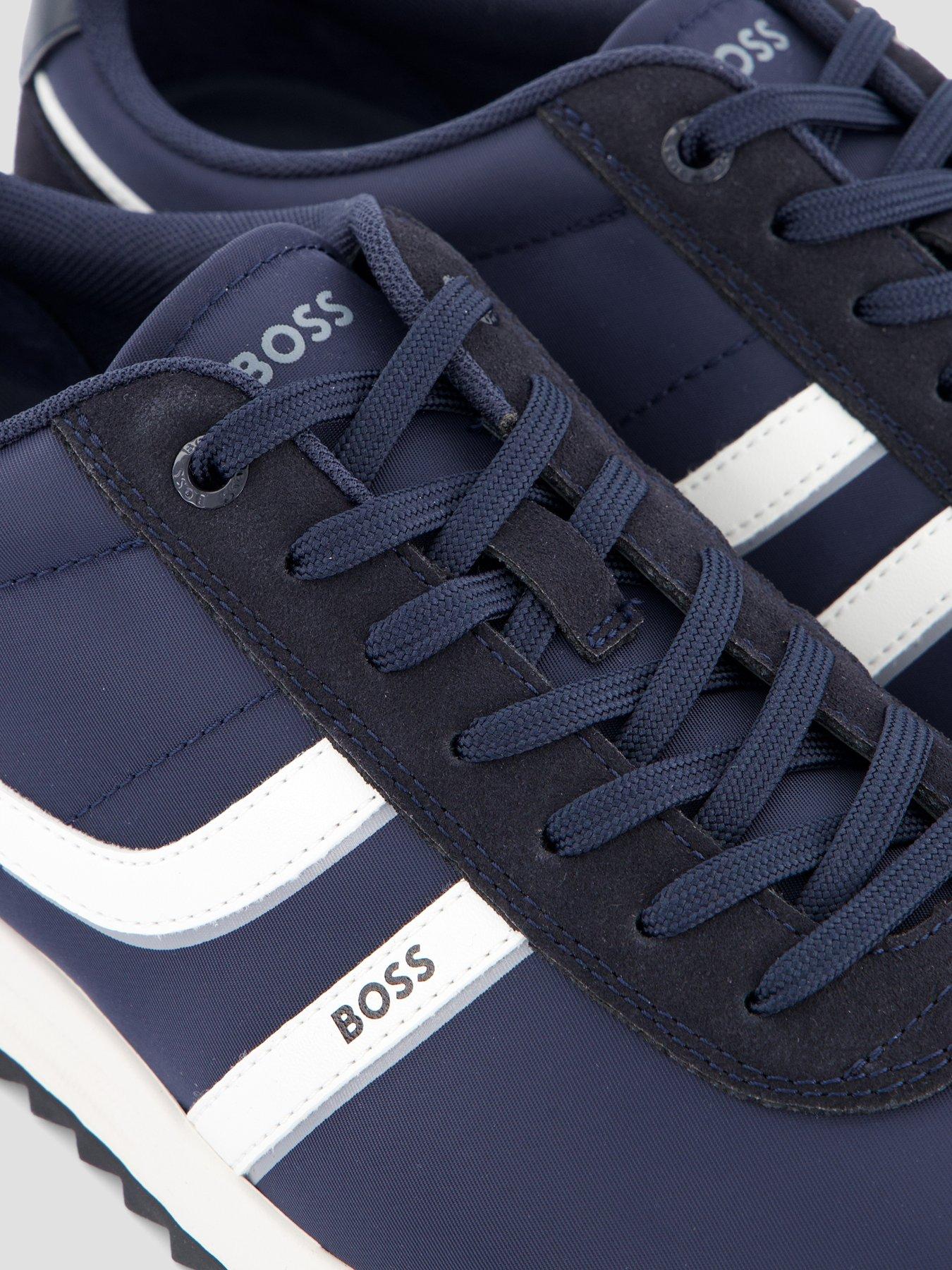 Image 5 of 7 of BOSS Orange Zayn Nylon Mix Low Profile Trainers - Navy