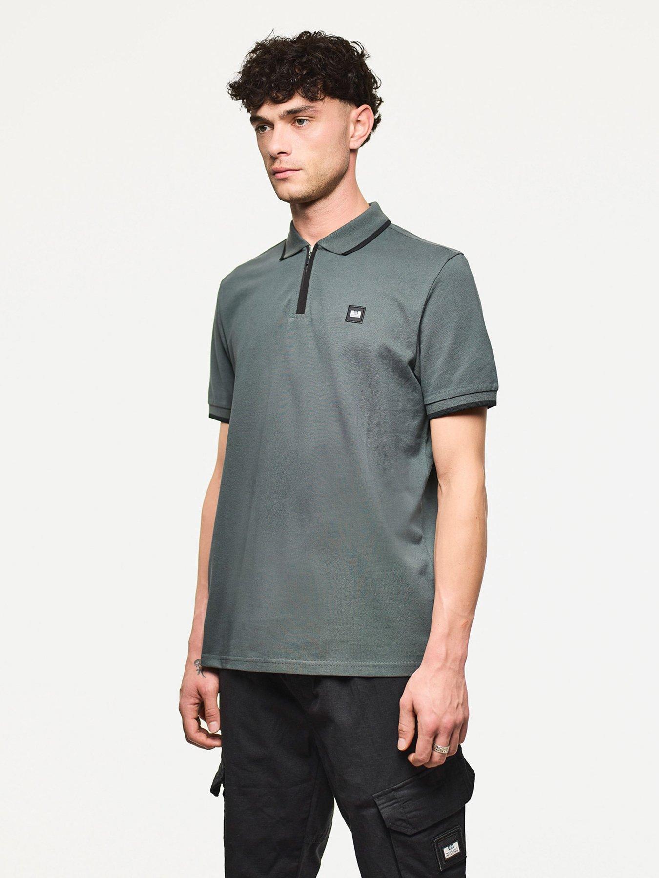 Weekend Offender Monti Quarter Zip Polo Shirt - Dark Grey