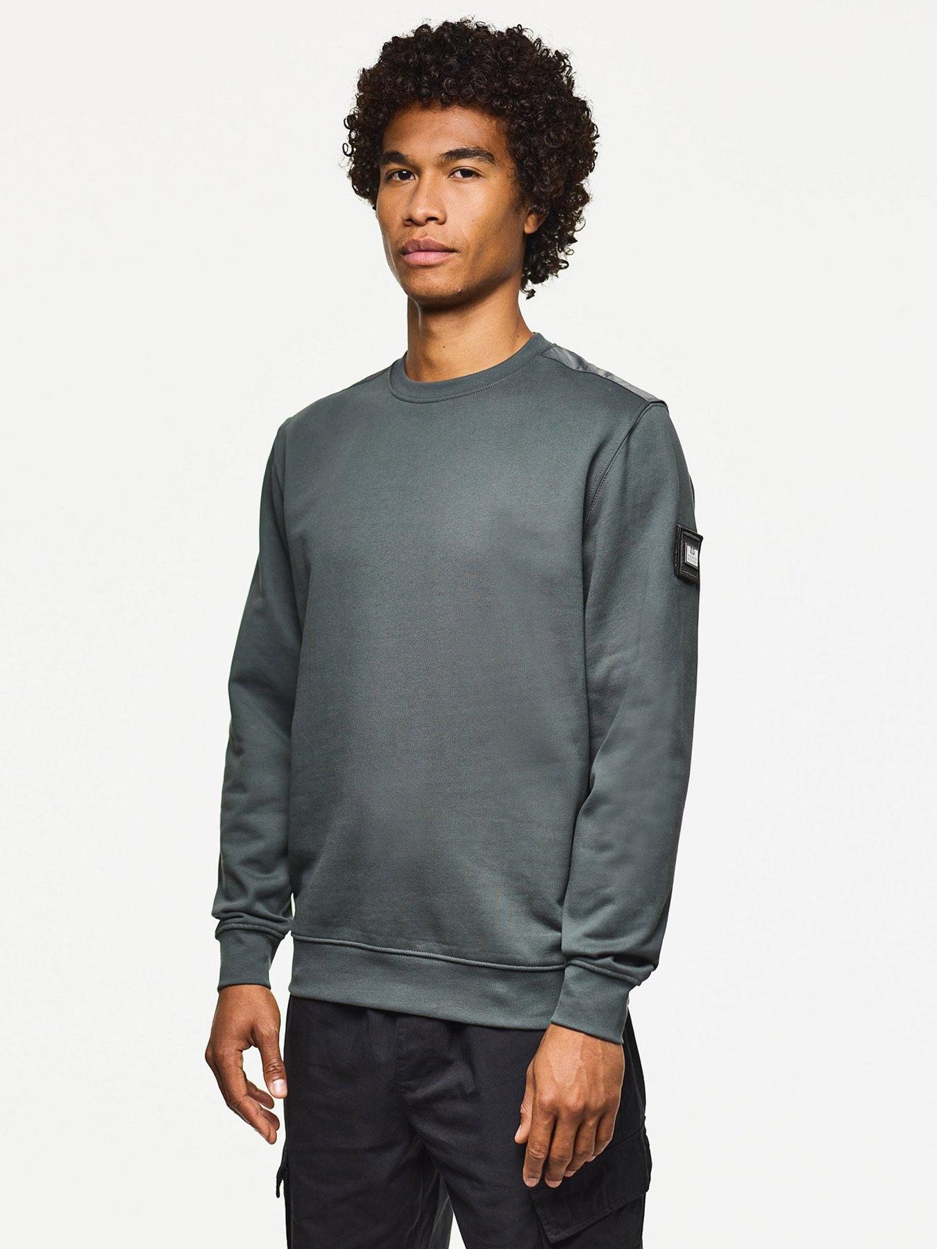 weekend-offender-nylon-ripstop-overlay-sweatshirt-dark-grey