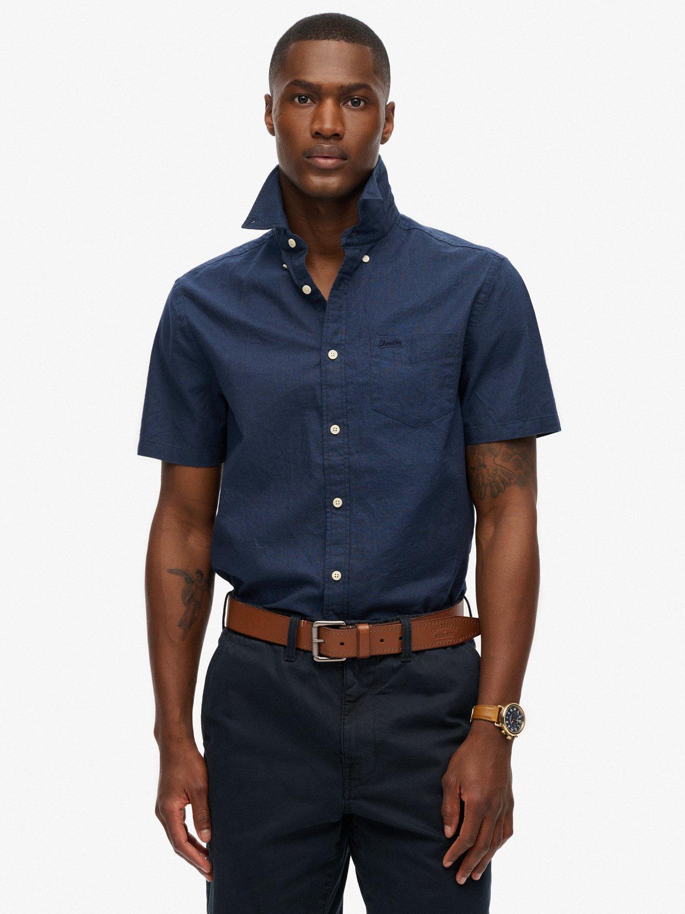 undefined City Essential Linen Blend Short Sleeve Shirt