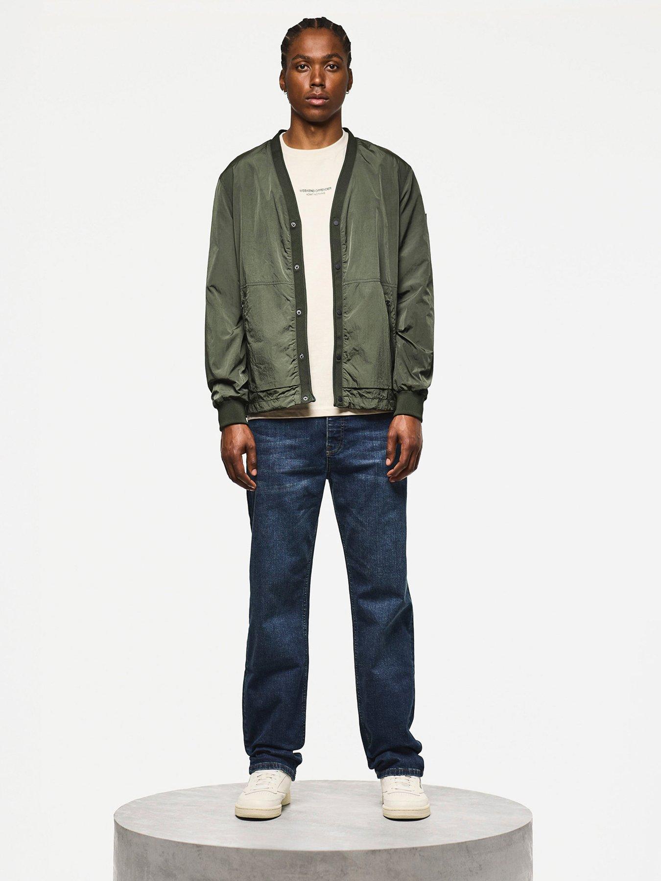 Image 3 of 6 of Weekend Offender Offender Cardigan Overshirt - Dark Green