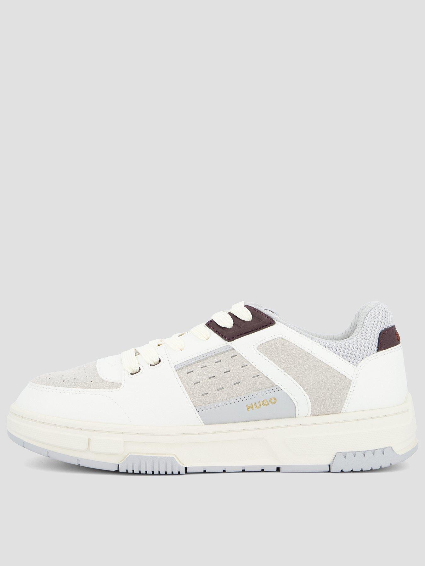 Image 1 of 7 of HUGO Yarrow Tenn PU Suede Trainers - White