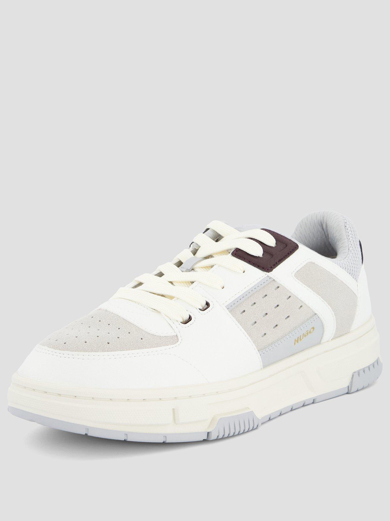 Image 2 of 7 of HUGO Yarrow Tenn PU Suede Trainers - White