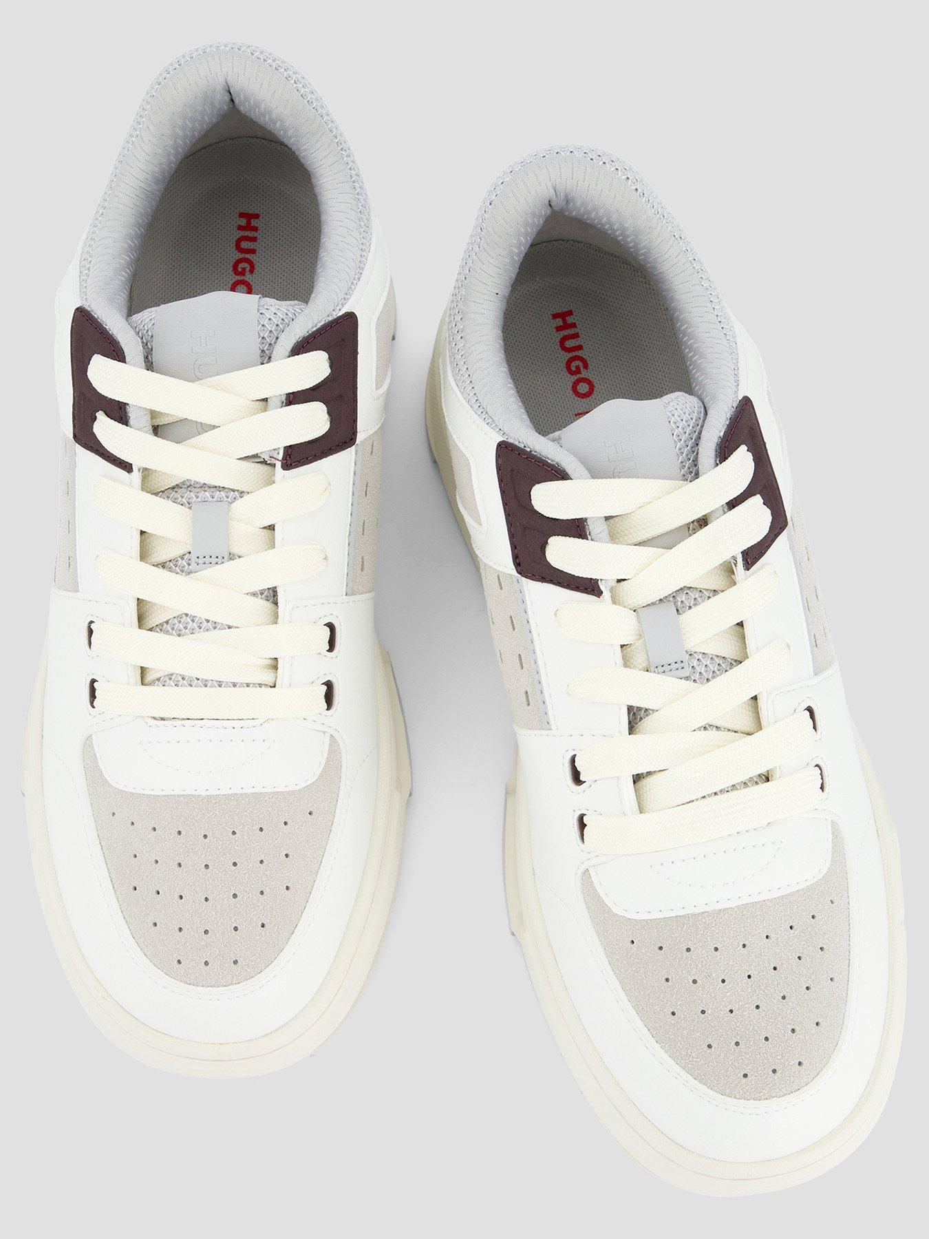 Image 3 of 7 of HUGO Yarrow Tenn PU Suede Trainers - White