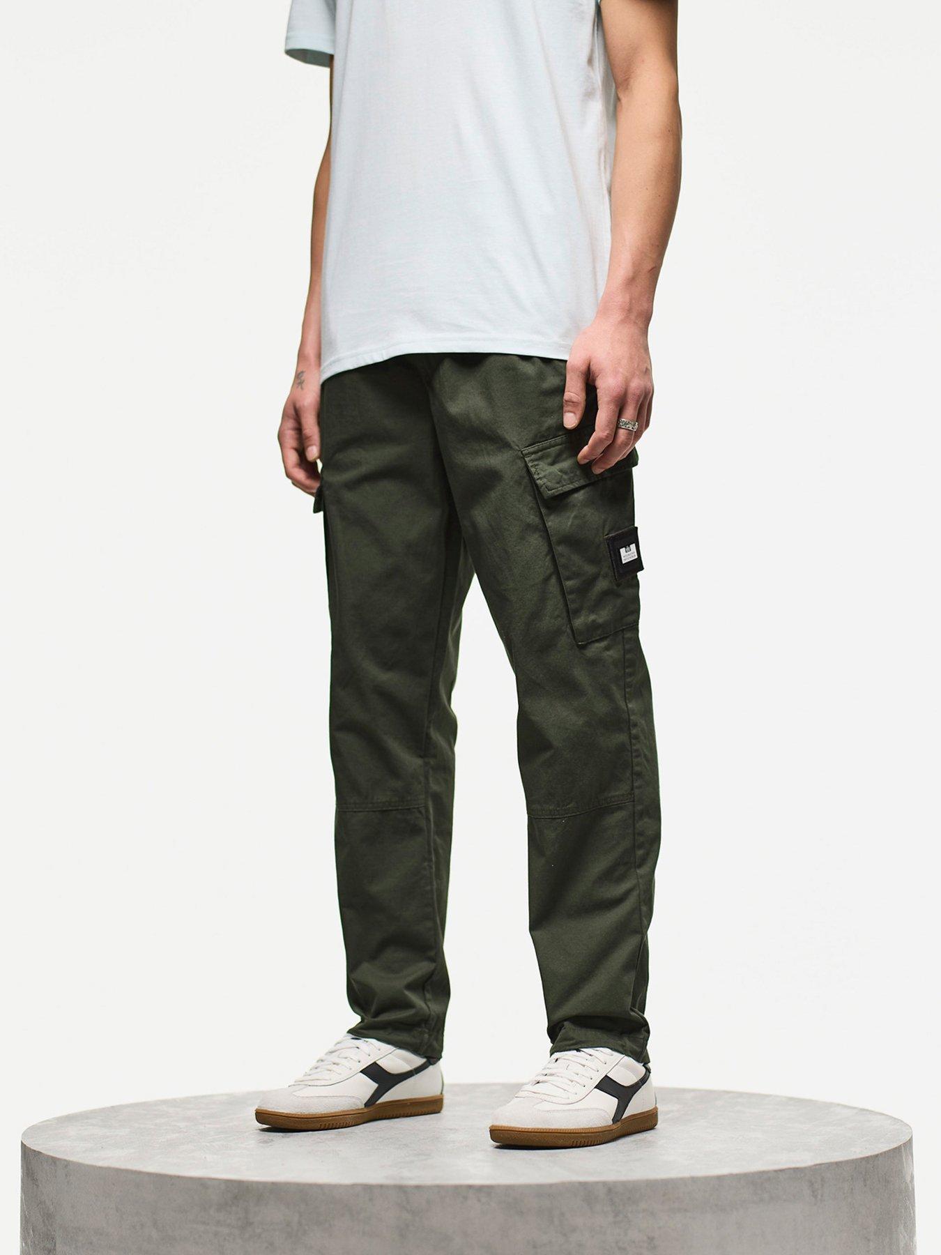  image of weekend-offender-eldon-cargo-trousers-dark-green