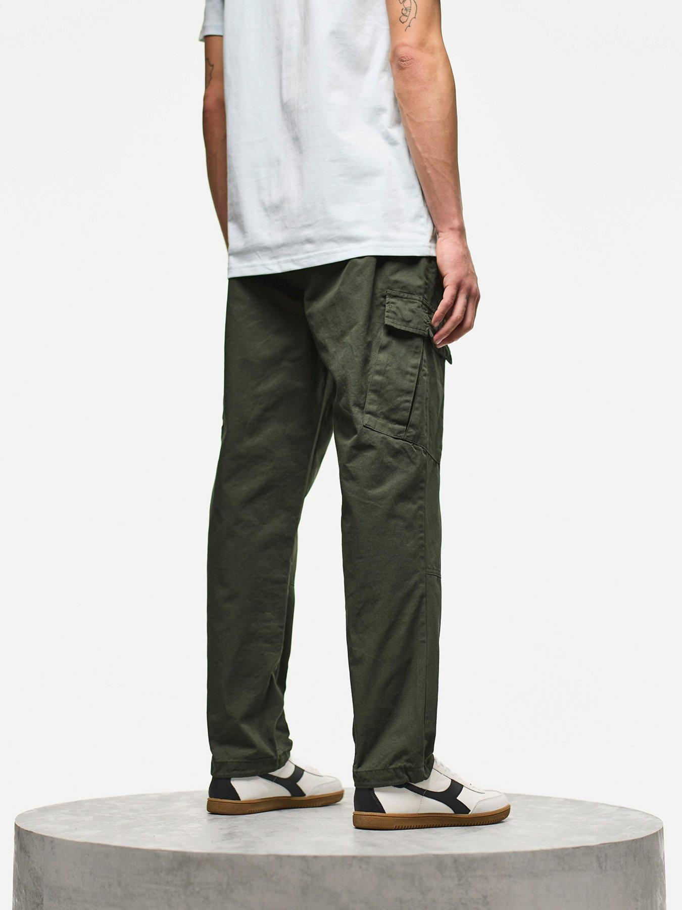  image of weekend-offender-eldon-cargo-trousers-dark-green