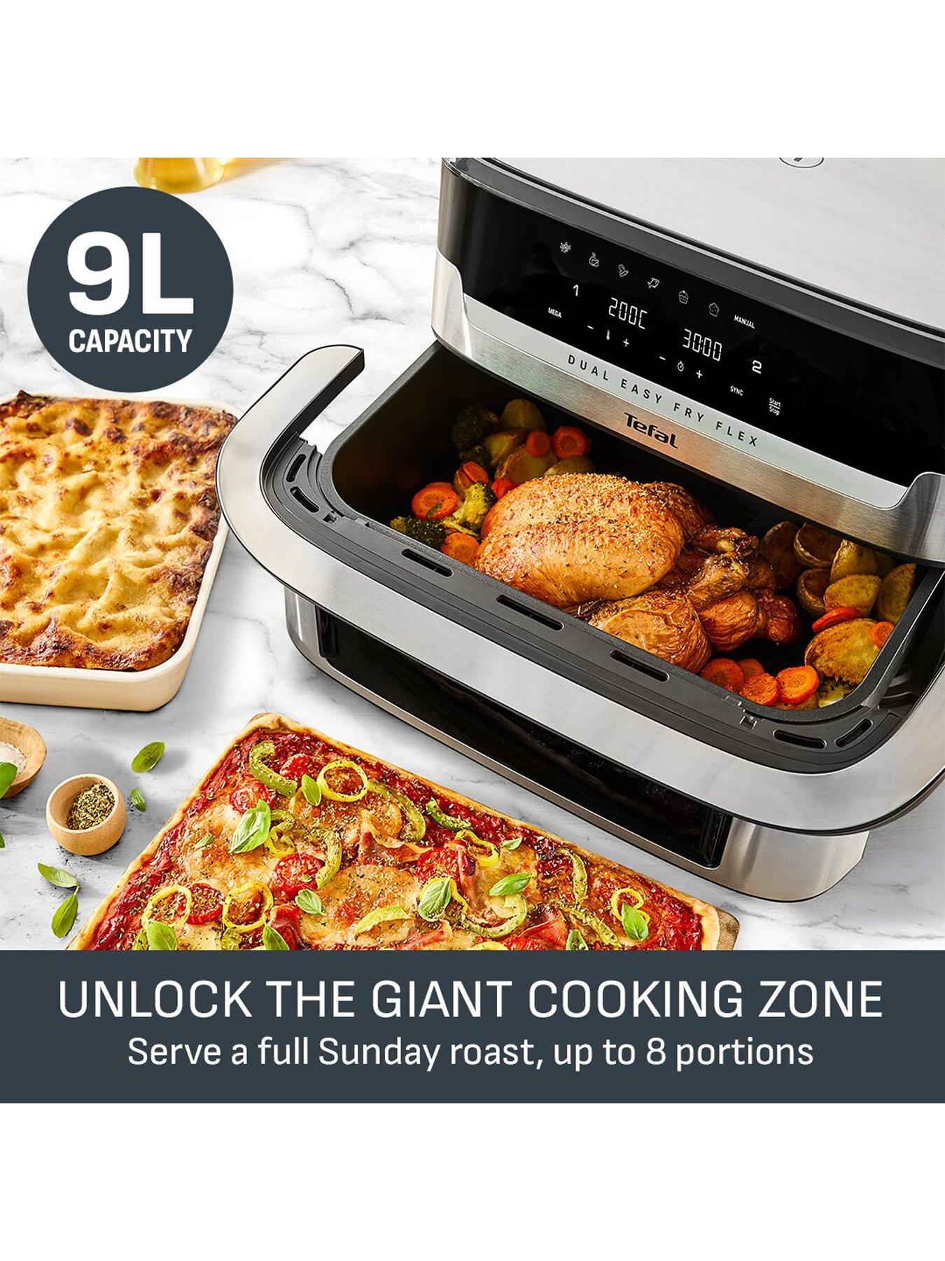 Image 2 of 7 of Tefal Easy Fry 9L FlexDrawer Dual Air Fryer Silver