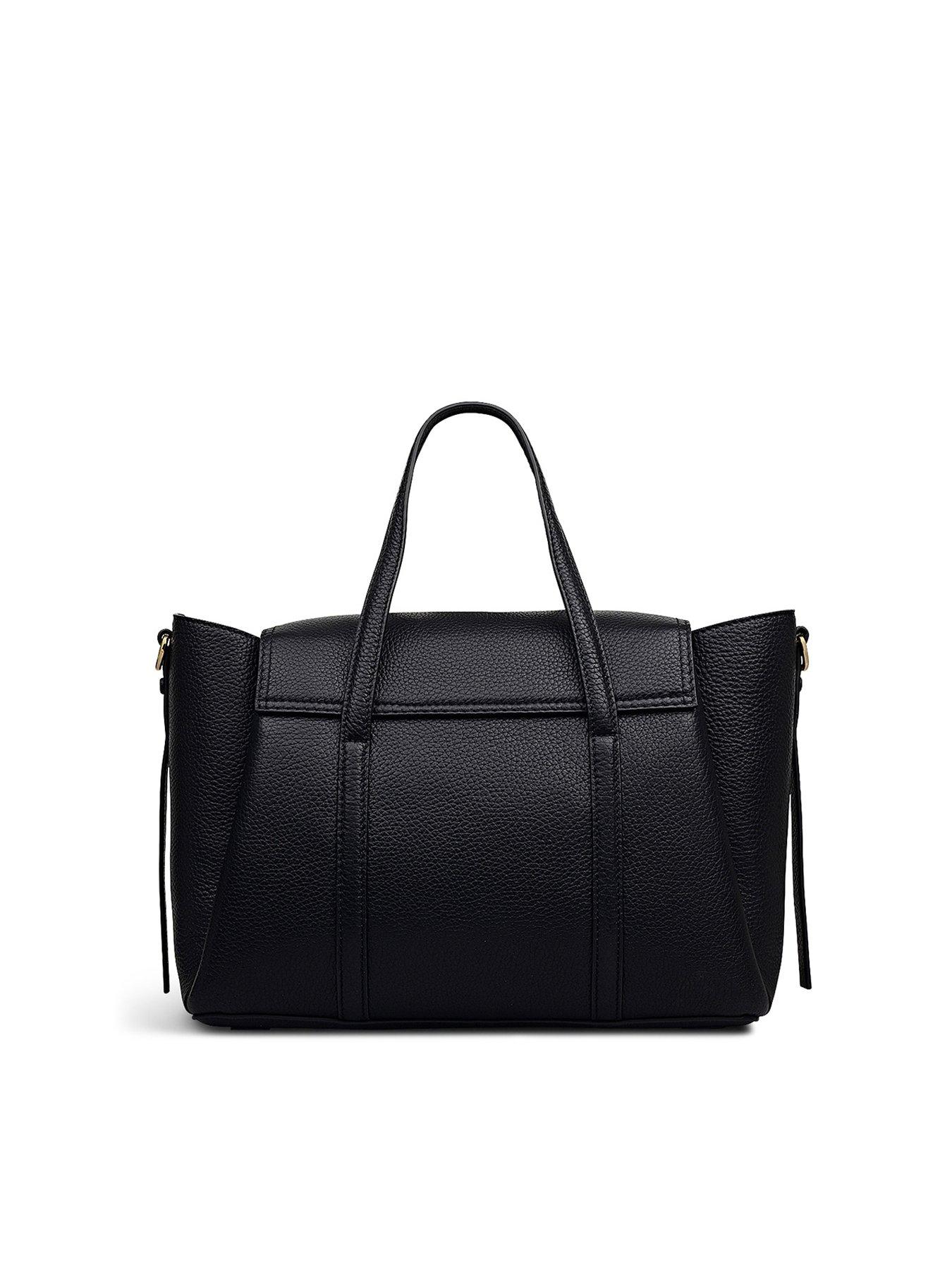  image of radley-the-chancery-medium-flapover-leather-grab-bag-black