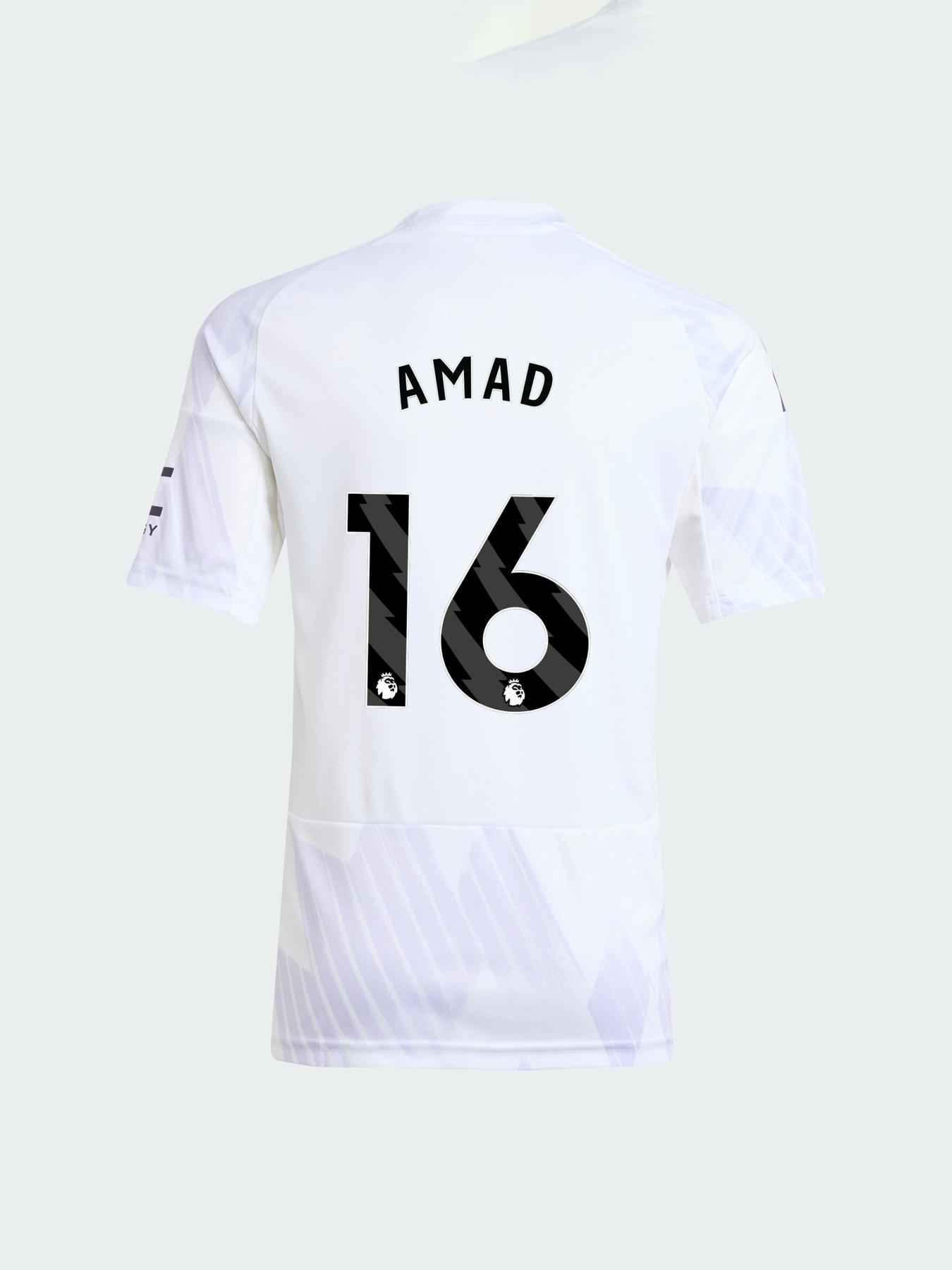adidas Personalised Manchester United Junior 25/26 Away Stadium Replica Shirt - White